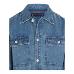 TOMMY HILFIGER camicia in denim tinta unita con tasche Blu per Bambino KB0KB08727 BLU TOMMY HILFIGER