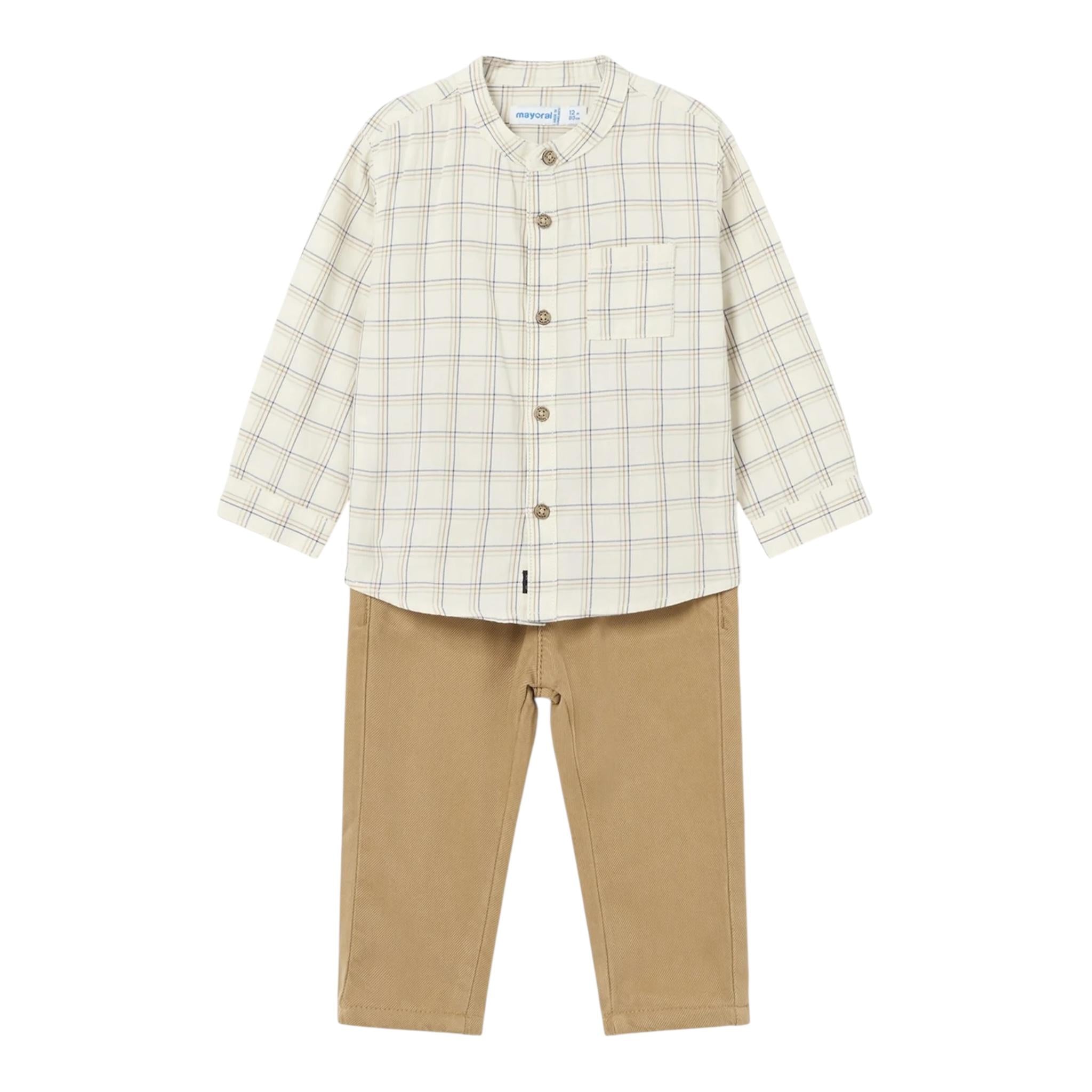 MAYORAL completo 2 pezzi camicia-pantalone Beige per Neonato 2545 BEIGE MAYORAL