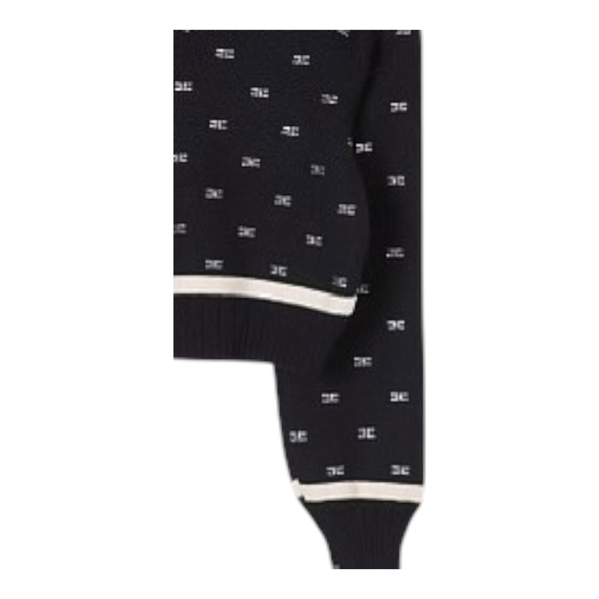 ELISABETTA FRANCHI maglia tinta unita con brillantini logata Nero per Bambina EFMA147 NERO ELISABETTA FRANCHI