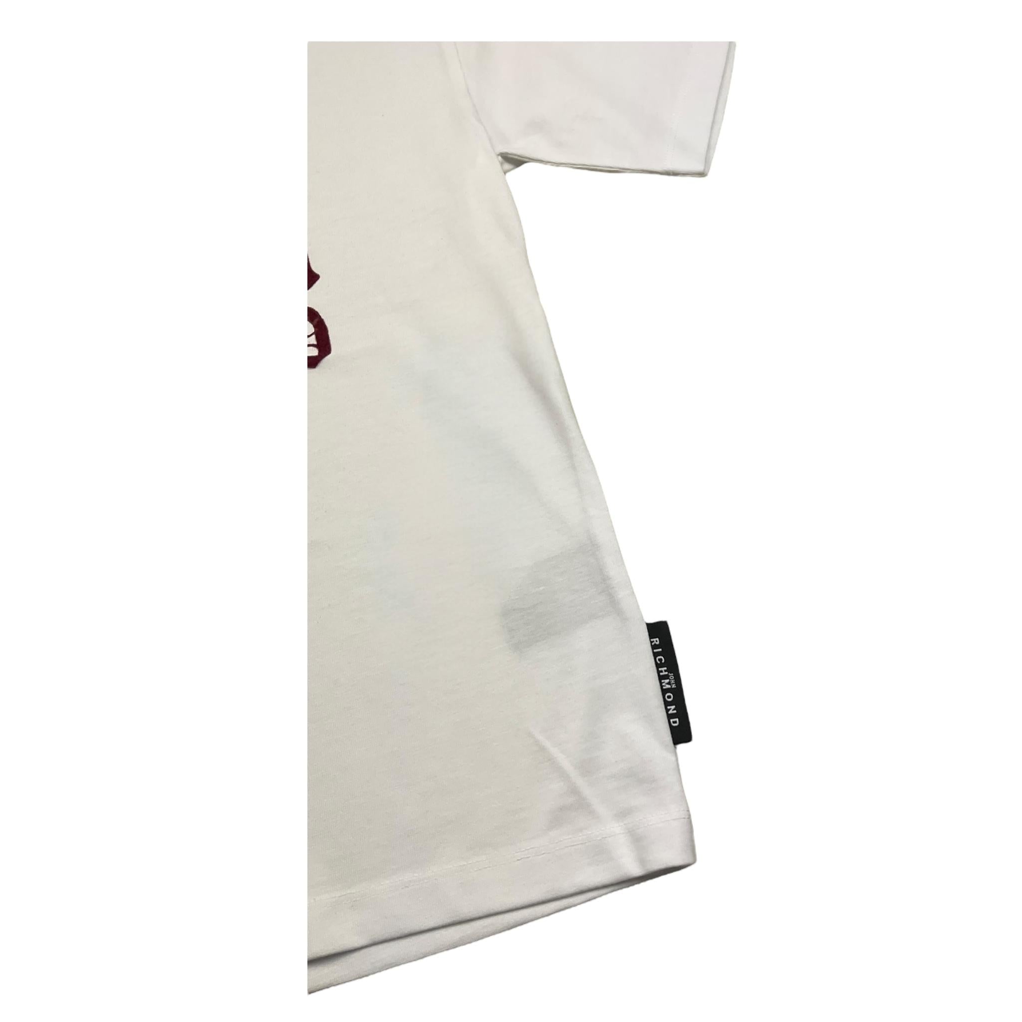 JOHN RICHMOND t-shirt girocollo tinta unita cn stampa in contrasto Bianco per Bambino RBA25057TS BIANCO JOHN RICHMOND