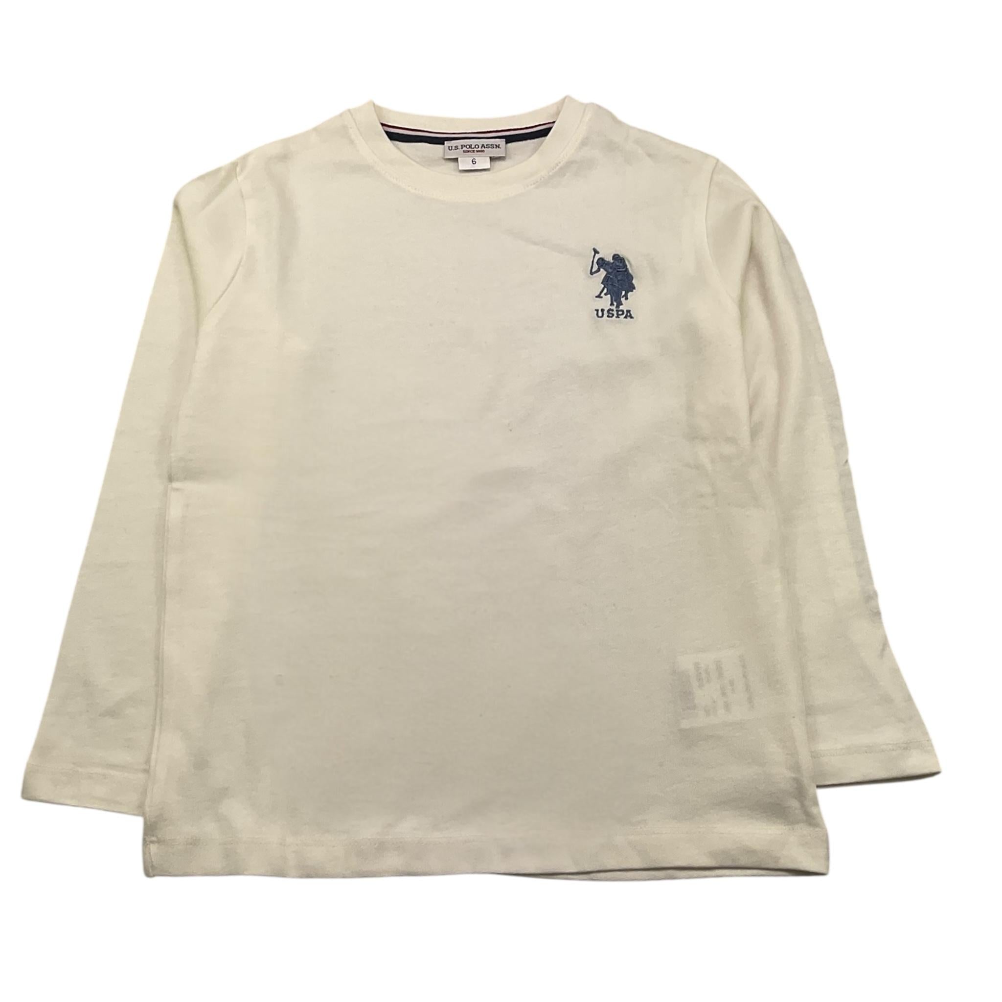 U.S. POLO ASSN shirt girocollo tinta unita con logo Bianco per Bambino US40568 BIANCO U.S. POLO ASSN