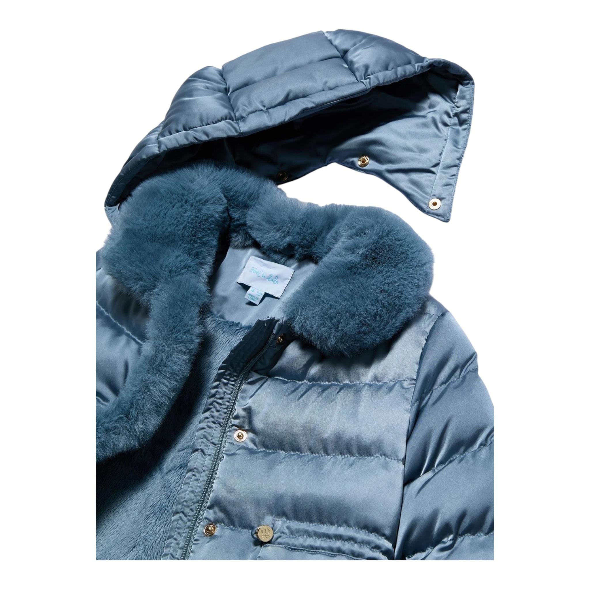 ABEL & LULA giubbino tinta unita con zip e cappuccio Azzurro per Bambina 5837 AZZURRO ABEL & LULA
