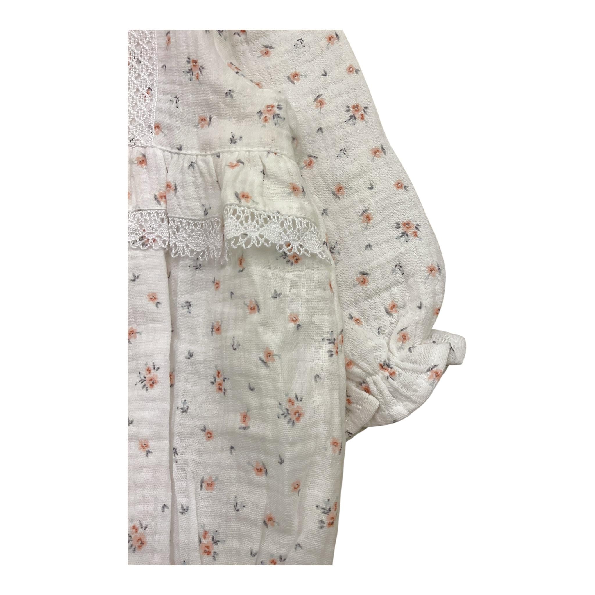 BABIDU pagliaccetto tinta unita con fantasia fiori Bianco per Neonata 30566 BIANCO BABIDU