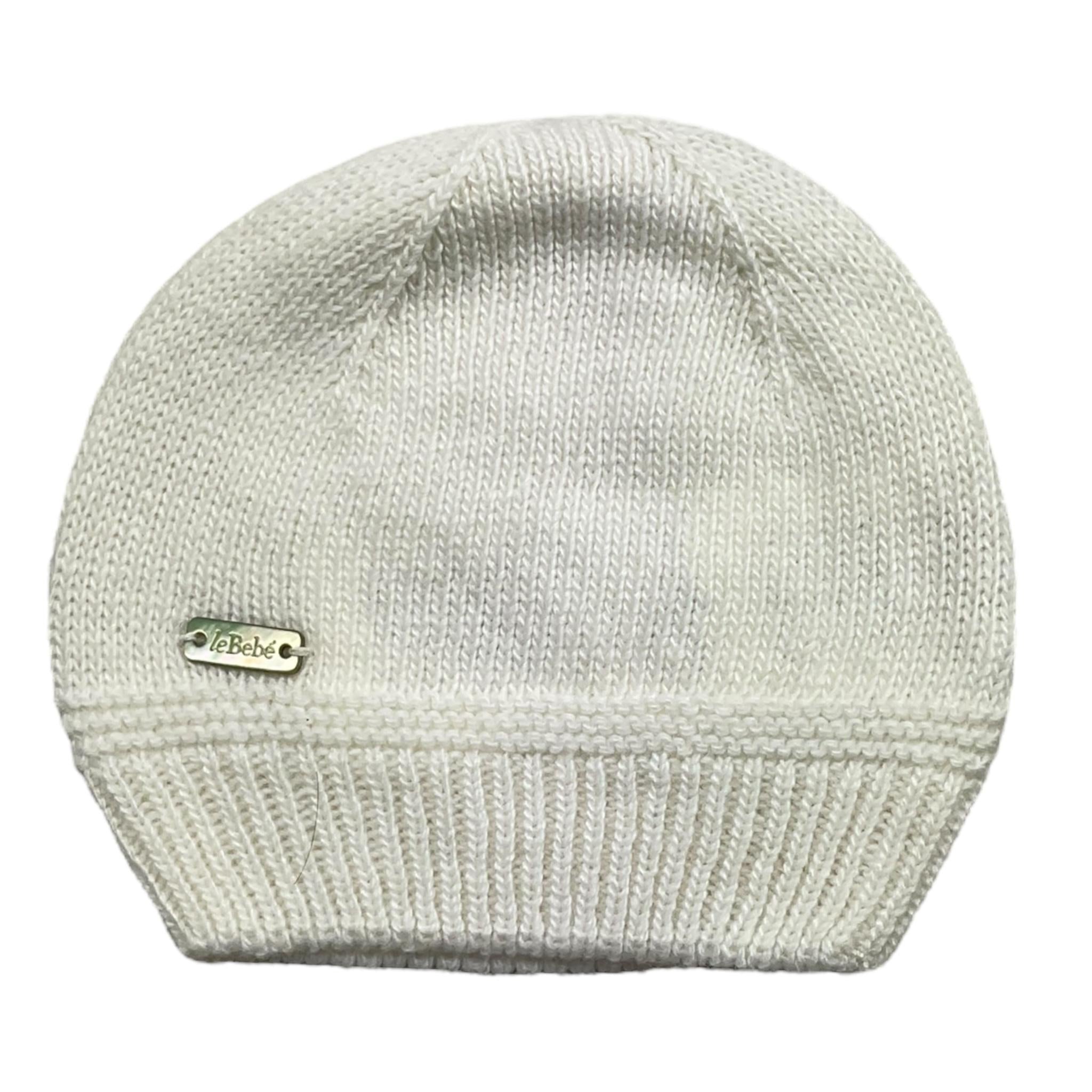 LE BEBE' cappello tinta unita con logo Bianco per Neonato LBB4631 BIANCO LE BEBE'