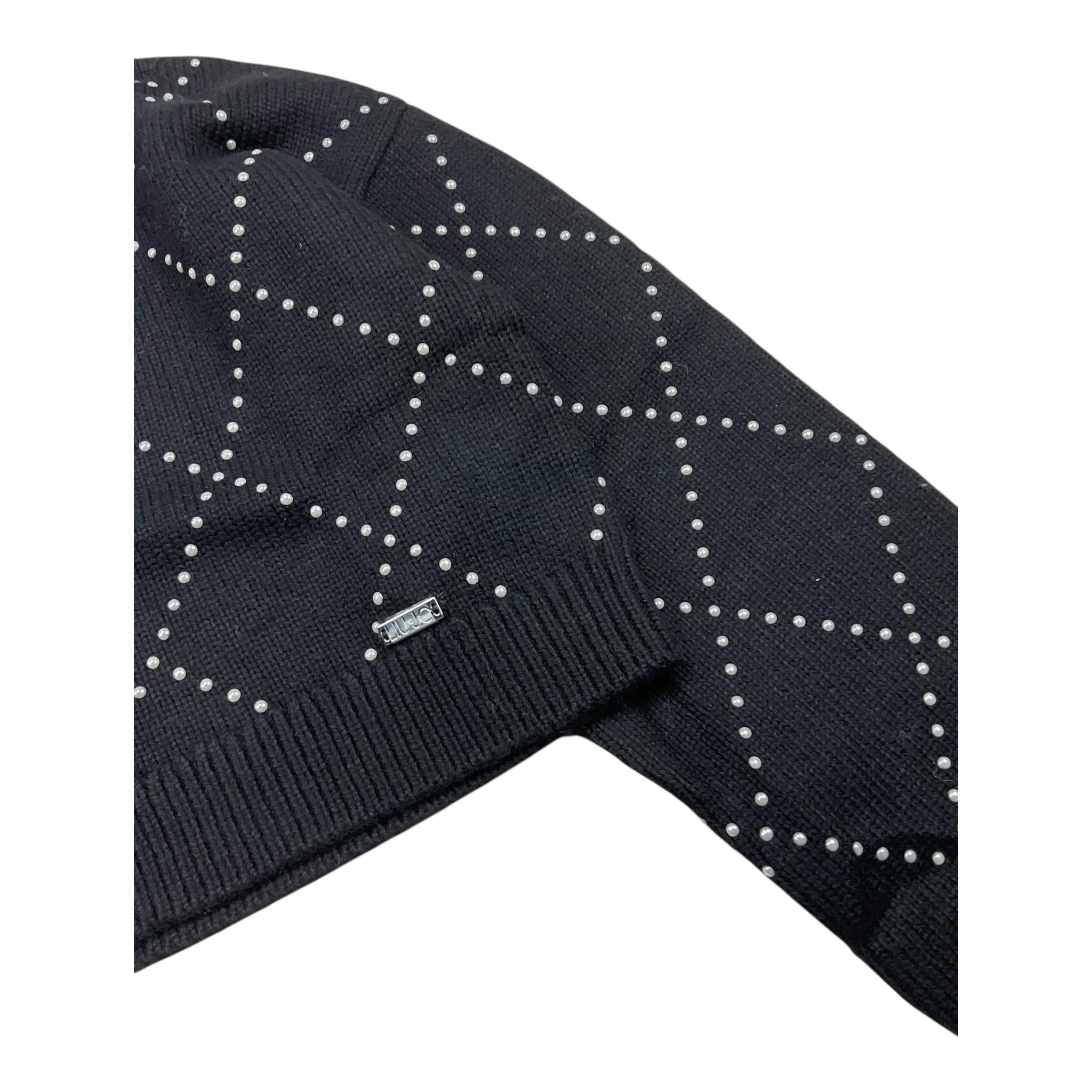 LIU JO maglia girocollo tinta unita con applicazioni Nero per Bambina GF4137MS16G NERO LIU JO