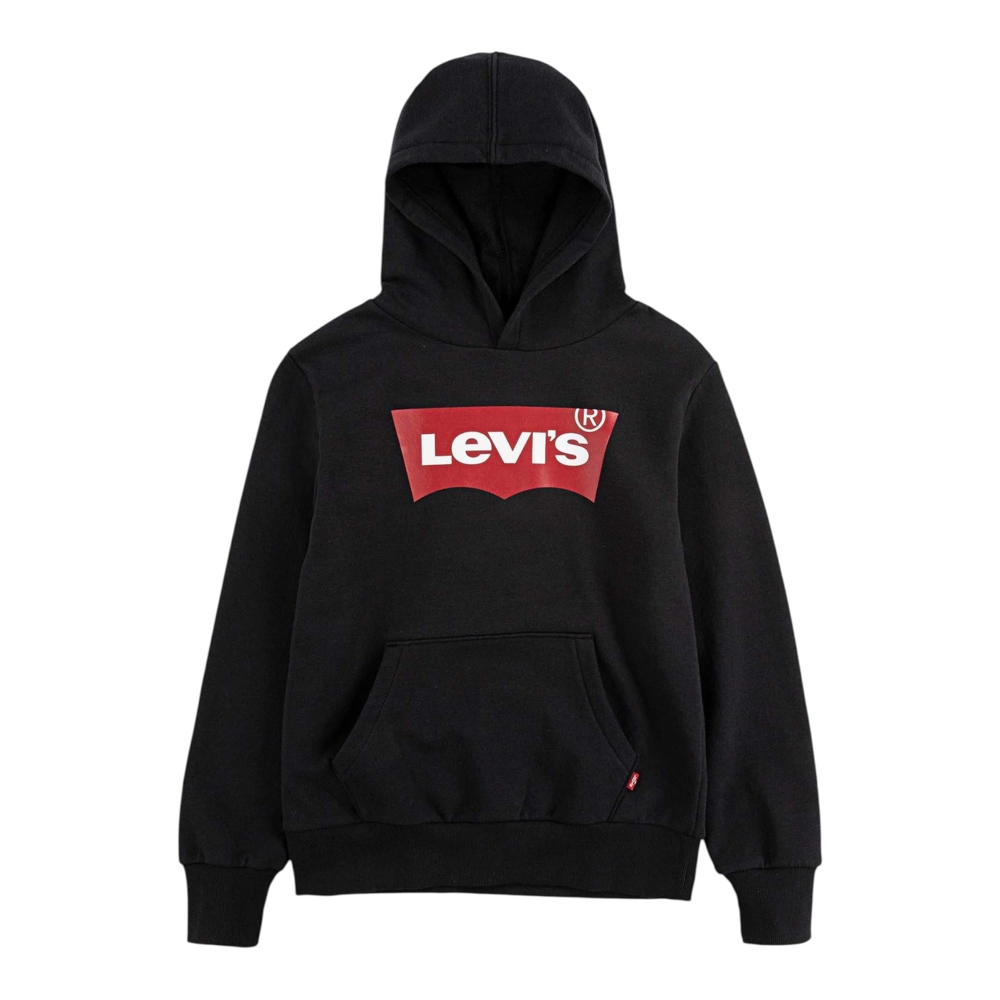 LEVI'S felpa chiusa con cappuccio tinta unita con logo Nero per Bambino 9E8778XX NERO LEVI'S