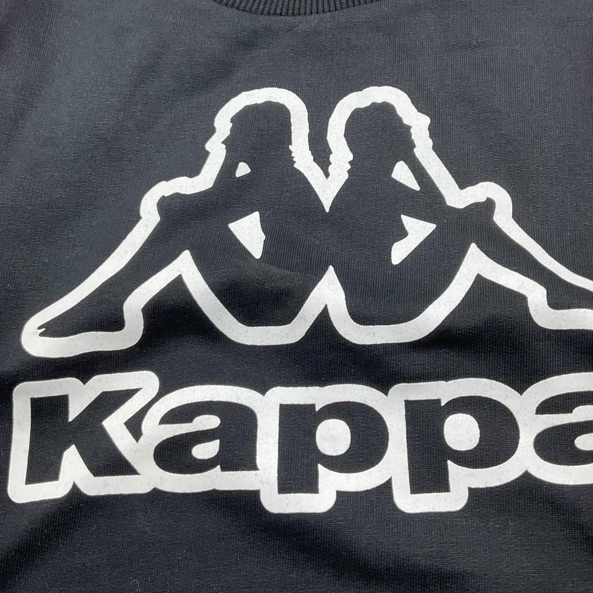 KAPPA felpa girocollo tinta unita con logo Nero per Bambino 8031F0062 NERO KAPPA
