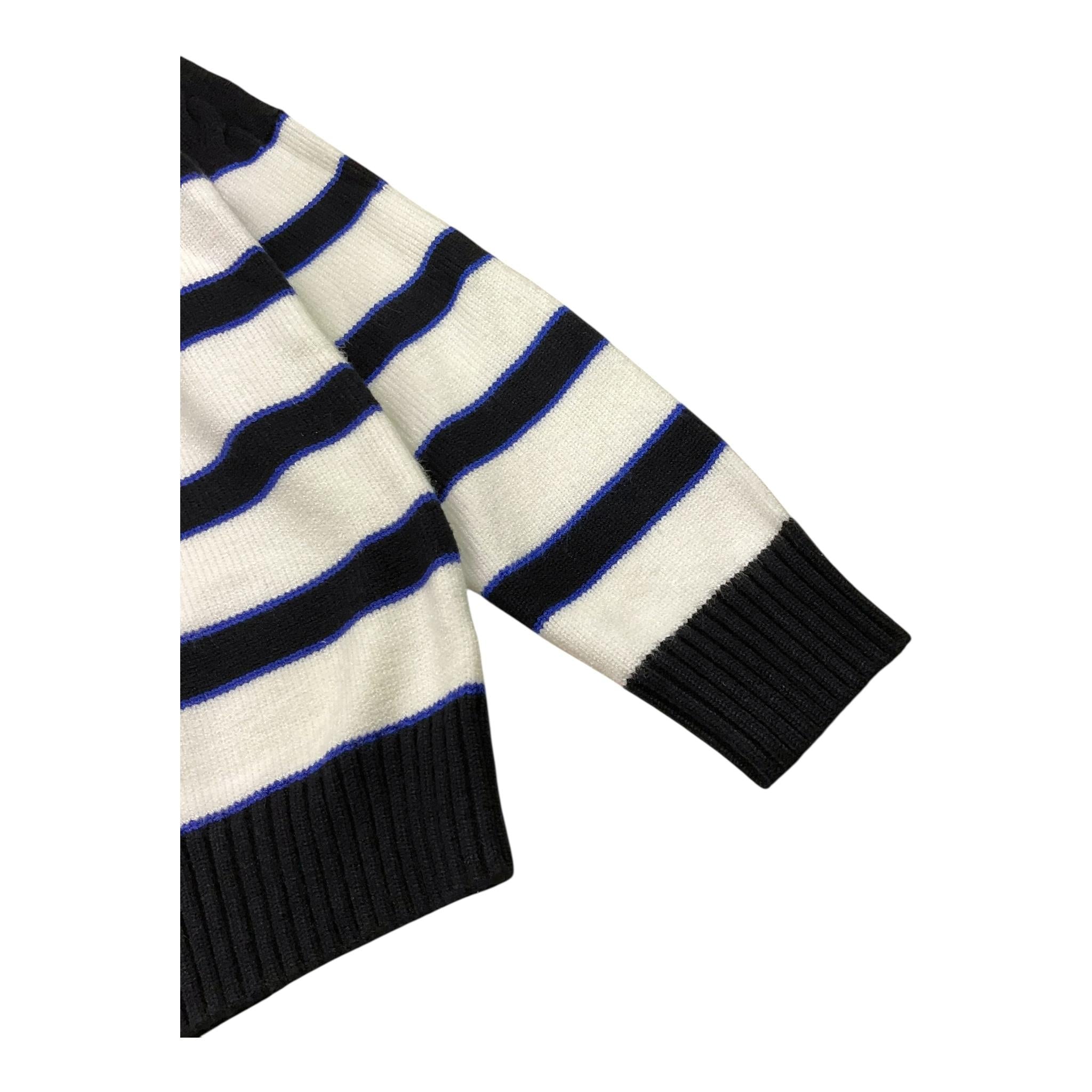 NEVER TOO maglia girocollo bicolore con fantasia a righe Bianco/nero per Bambino NT2074R BIANCO/NERO NEVER TOO
