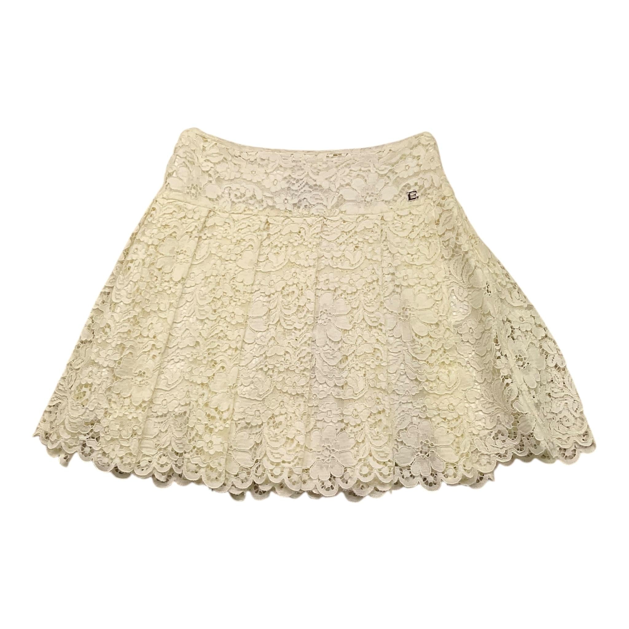 ERMANNO SCERVINO gonna tinta unita ricamata Panna per Bambina SFGO007 PANNA ERMANNO SCERVINO