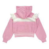 TWINSET maglia tinta unita con stampa zip e cappuccio Rosa per Bambina 242GJ3161X ROSA TWINSET