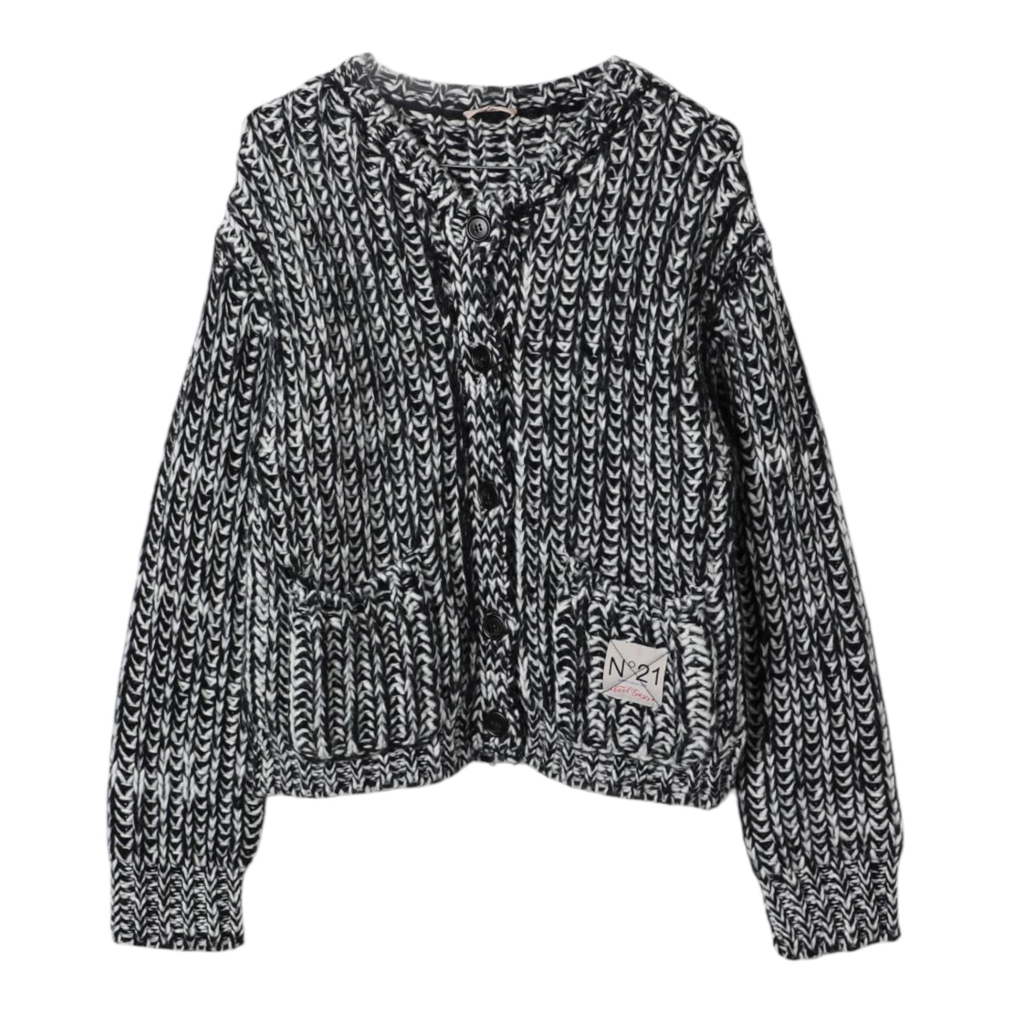 N°21 cardigan in maglia bicolore con bottoni Nero/bianco per Bambino N21993 NERO/BIANCO N°21