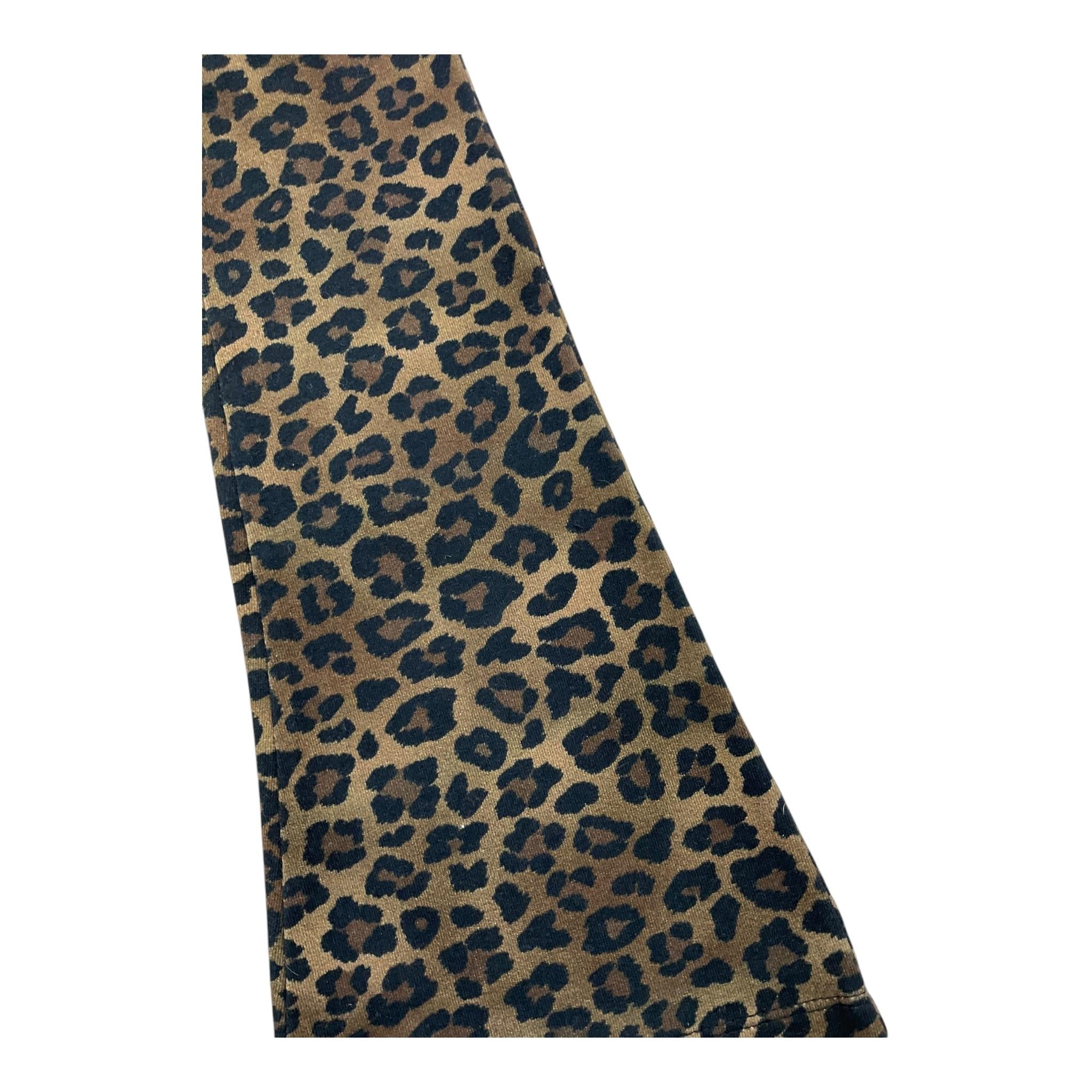 SAINT BARTH leggins tinta unita con fantasia maculata modello a zampa Marrone per Bambina ANRA002 MARRONE SAINT BARTH