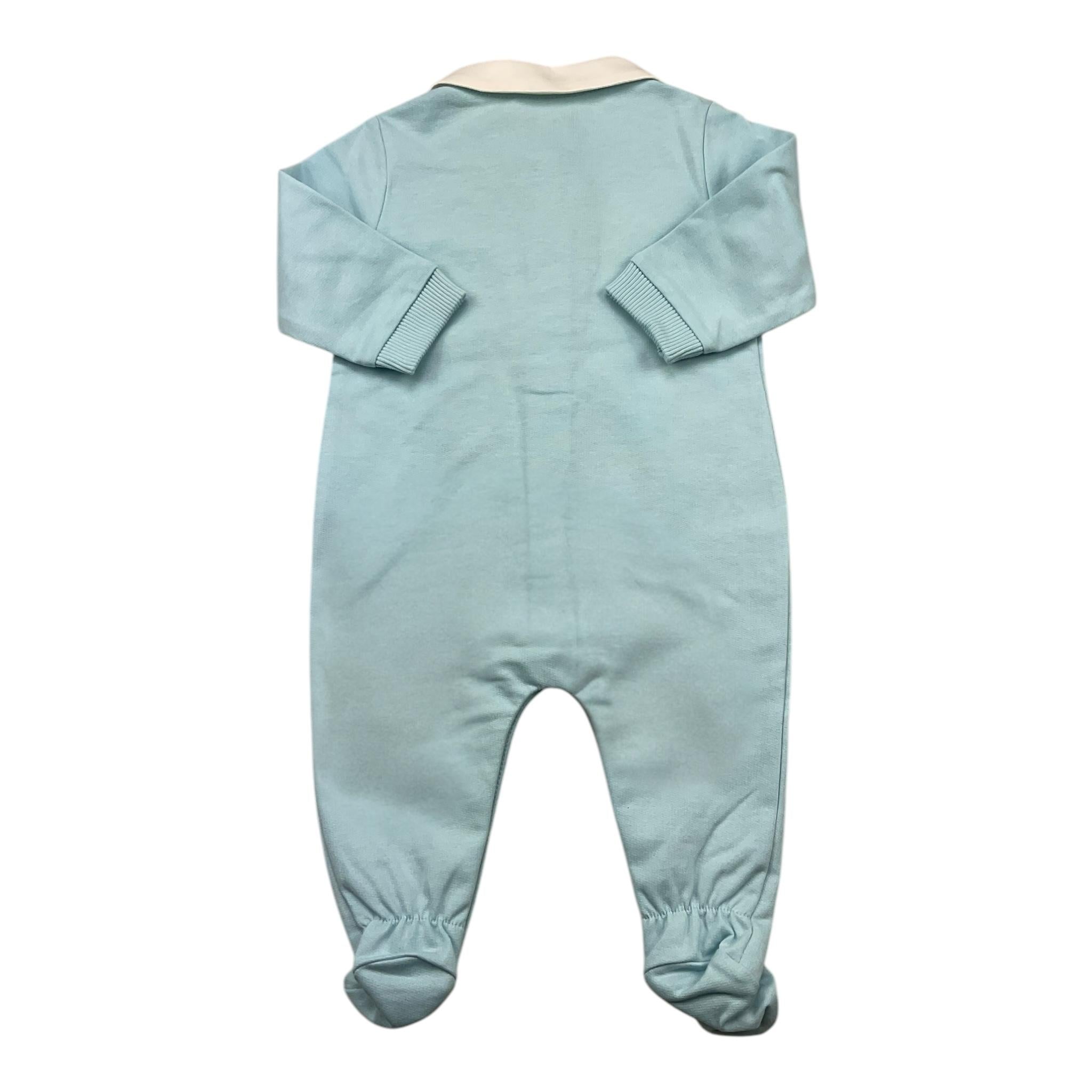 MOSCHINO tutina tinta unita con stampa Azzurro per Neonato MMY08C AZZURRO MOSCHINO