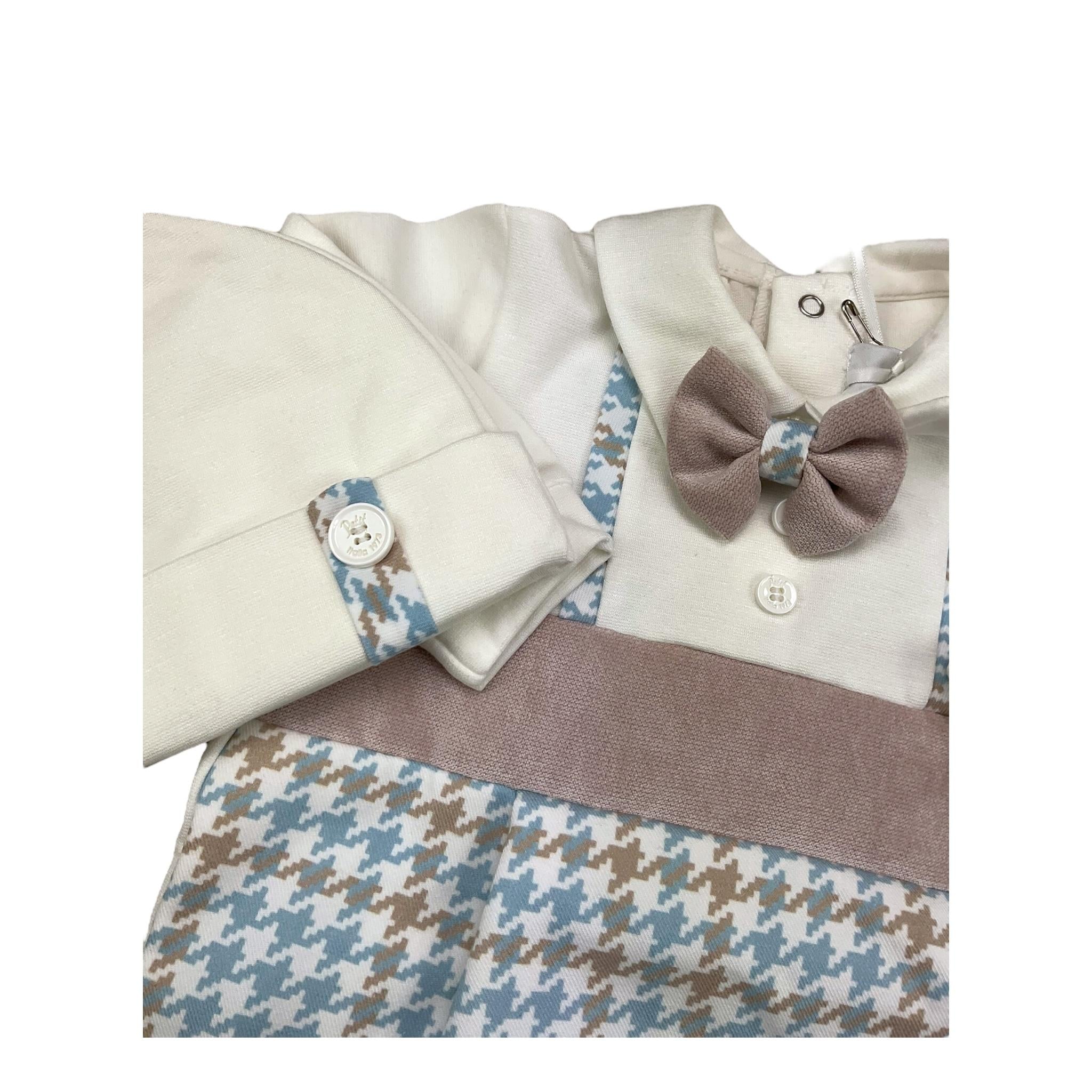 PETIT set tutina manica lunga tinta unita stampa fantasia con cappello Panna per Neonato S7116365 PANNA PETIT