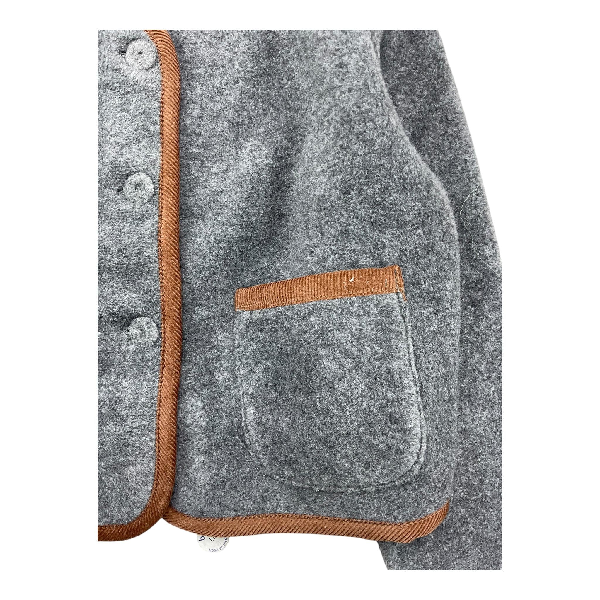 ZHOE & TOBIAH cardigan tinta unita con profili in contrasto Grigio per Neonato WWT6 GRIGIO ZHOE & TOBIAH