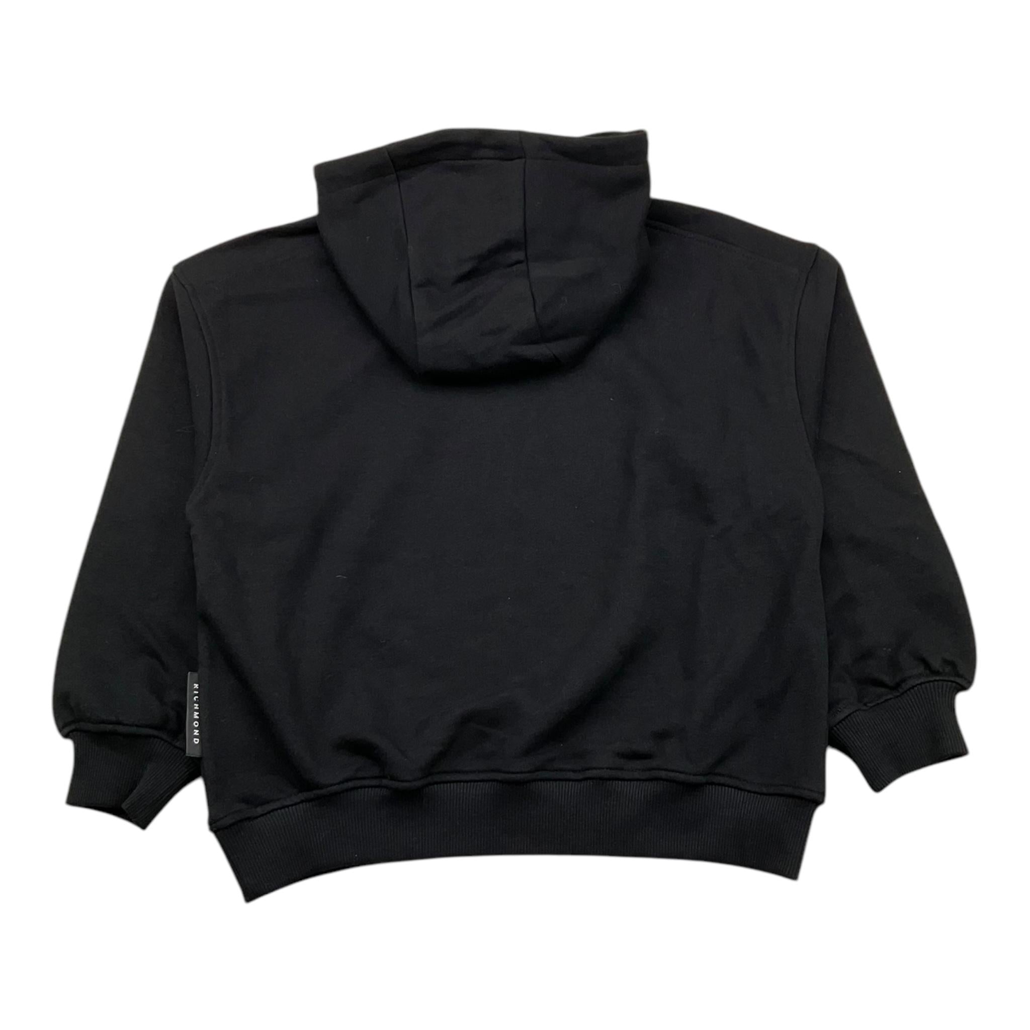 JOHN RICHMOND felpa chiusa con cappuccio tinta unita con stampa Nero per Bambino RGA25060FE NERO JOHN RICHMOND