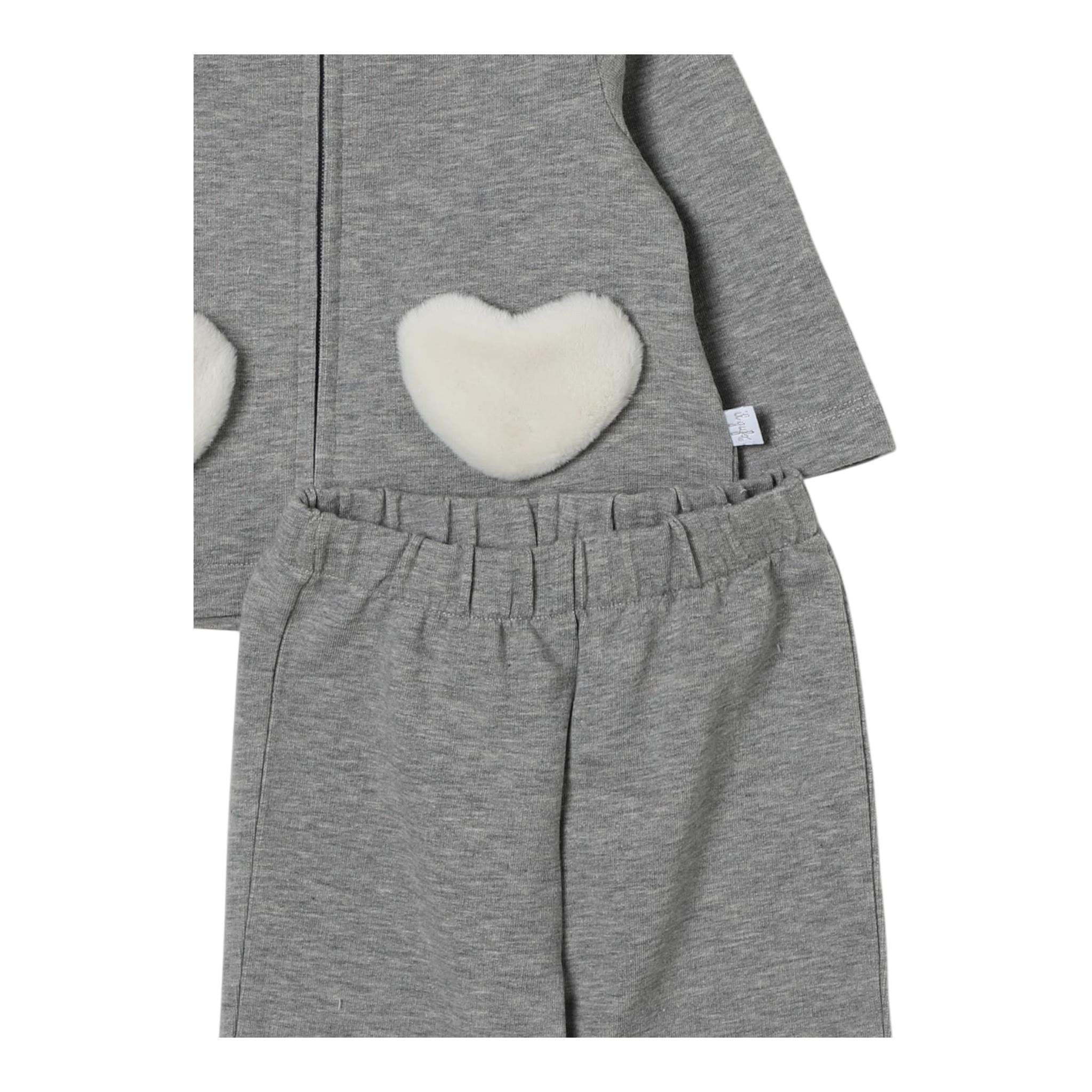IL GUFO completo 2 pezzi felpa-pantalone tinta unita Grigio per Neonata A24DP500M0100 GRIGIO IL GUFO