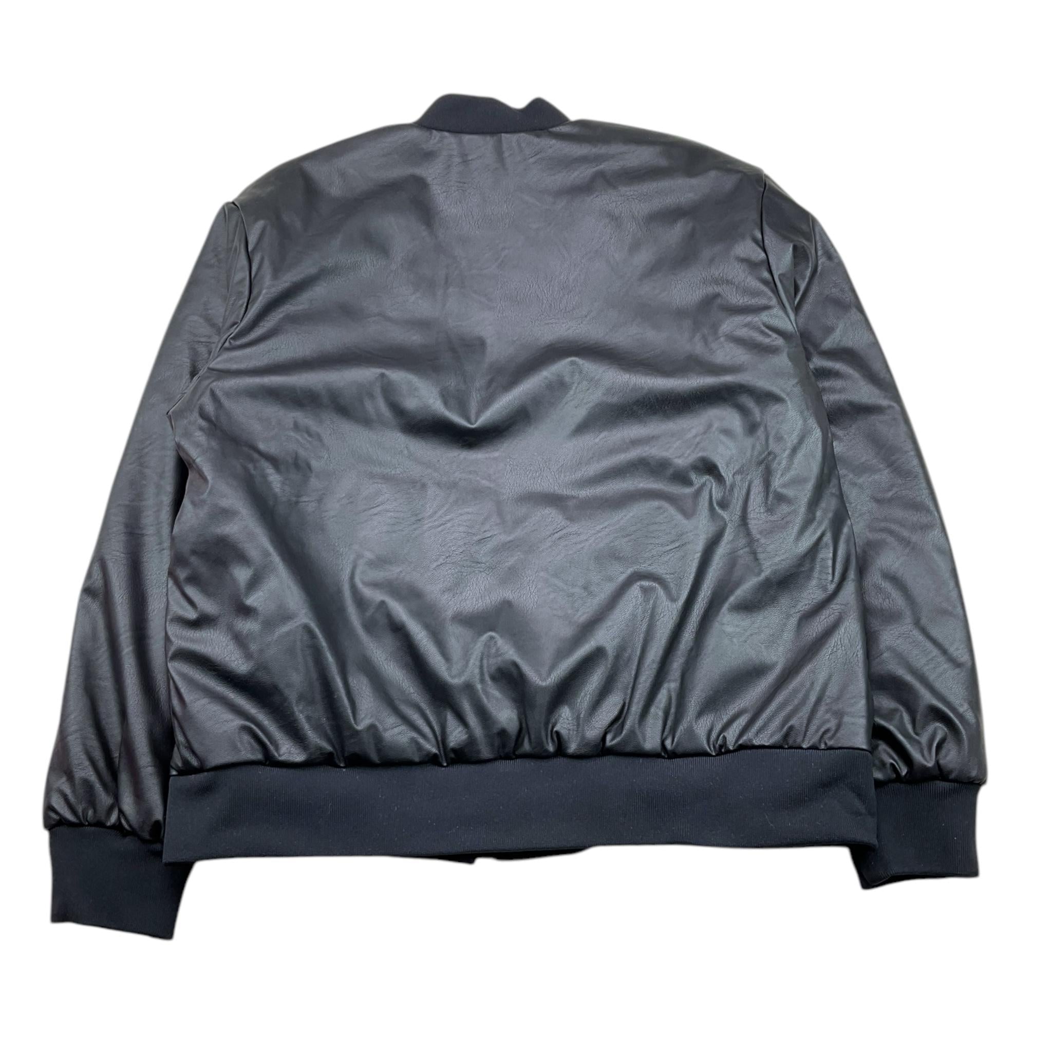 BiKKEMBERGS giubbino bomber tinta unita in ecopelle Nero per Bambino BK2834 NERO BiKKEMBERGS