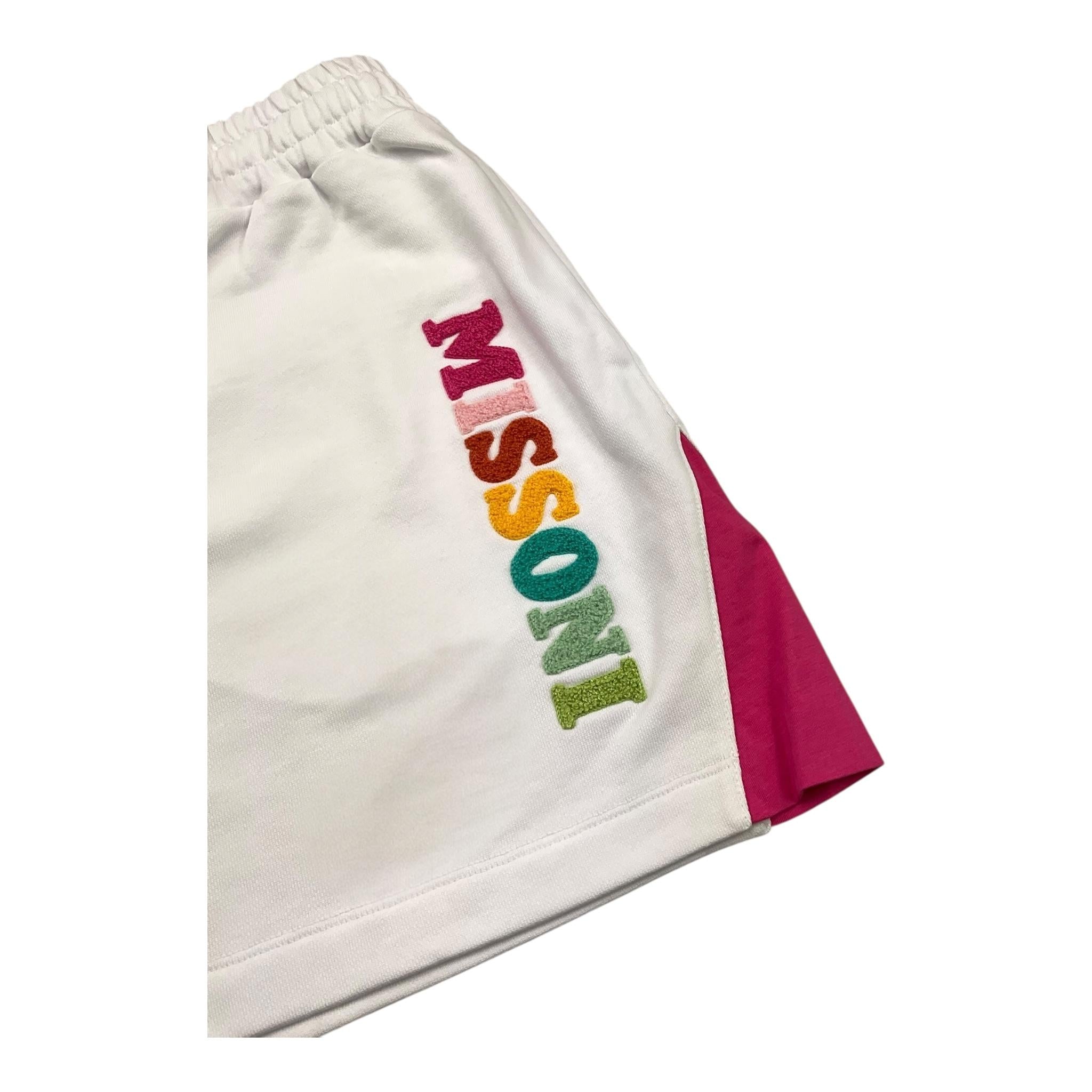 MISSONI completo 2 pezzi felpa-short tinta unita Bianco per Bambina MU3A10 BIANCO MISSONI