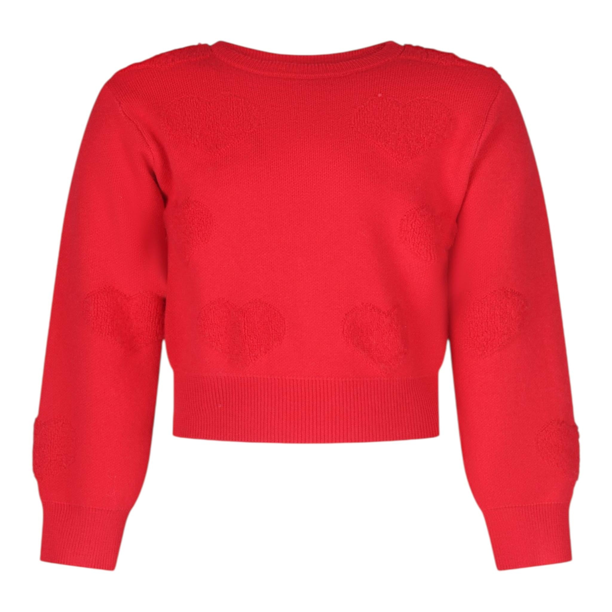 FUN & FUN maglia gircollo tinta unita con cuori Rosso per Bambina FBSW00067 ROSSO FUN & FUN
