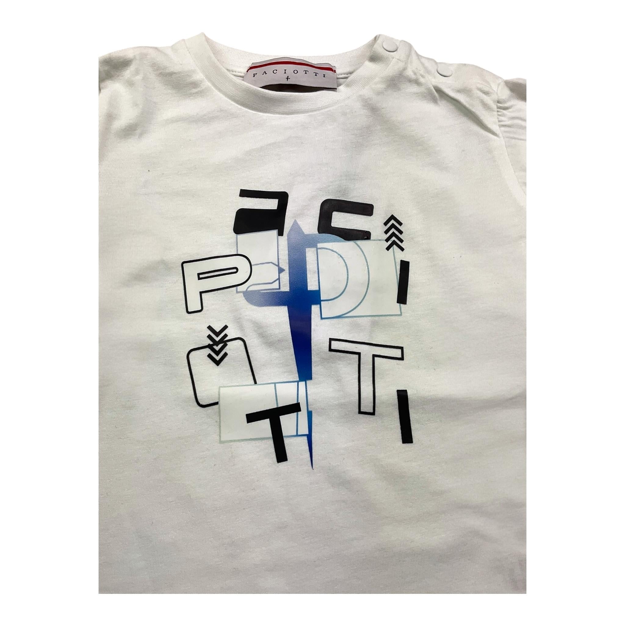 CESARE PACIOTTI shirt girocollo tinta unita con stampa in contrasto Bianco per Neonato TSP5315BXX BIANCO CESARE PACIOTTI