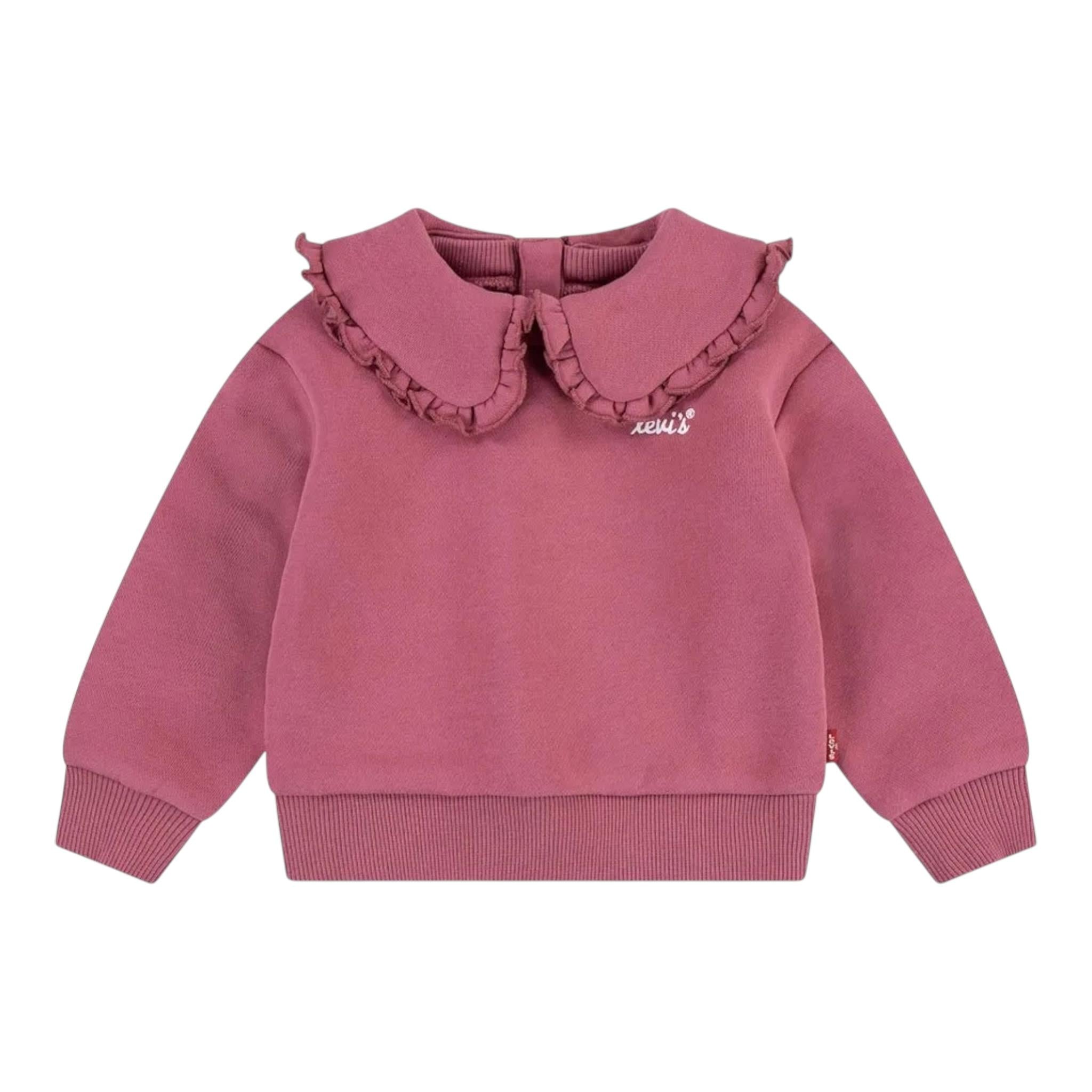 LEVI'S felpa tinta unita con colletto Rosa per Neonata 1EK989 ROSA LEVI'S