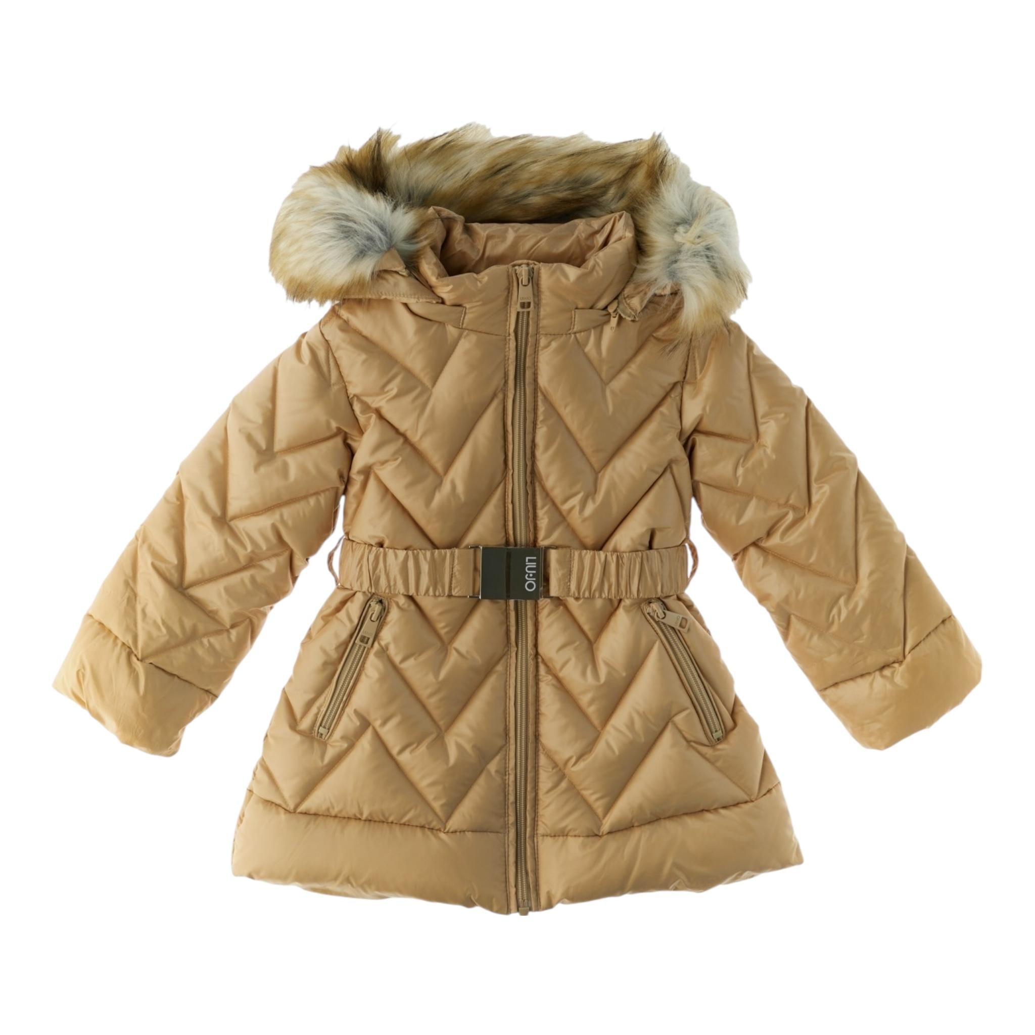 LIU JO giubbino tinta unita cn cappuccio e cinturino Oro per Bambina KF4002 ORO LIU JO