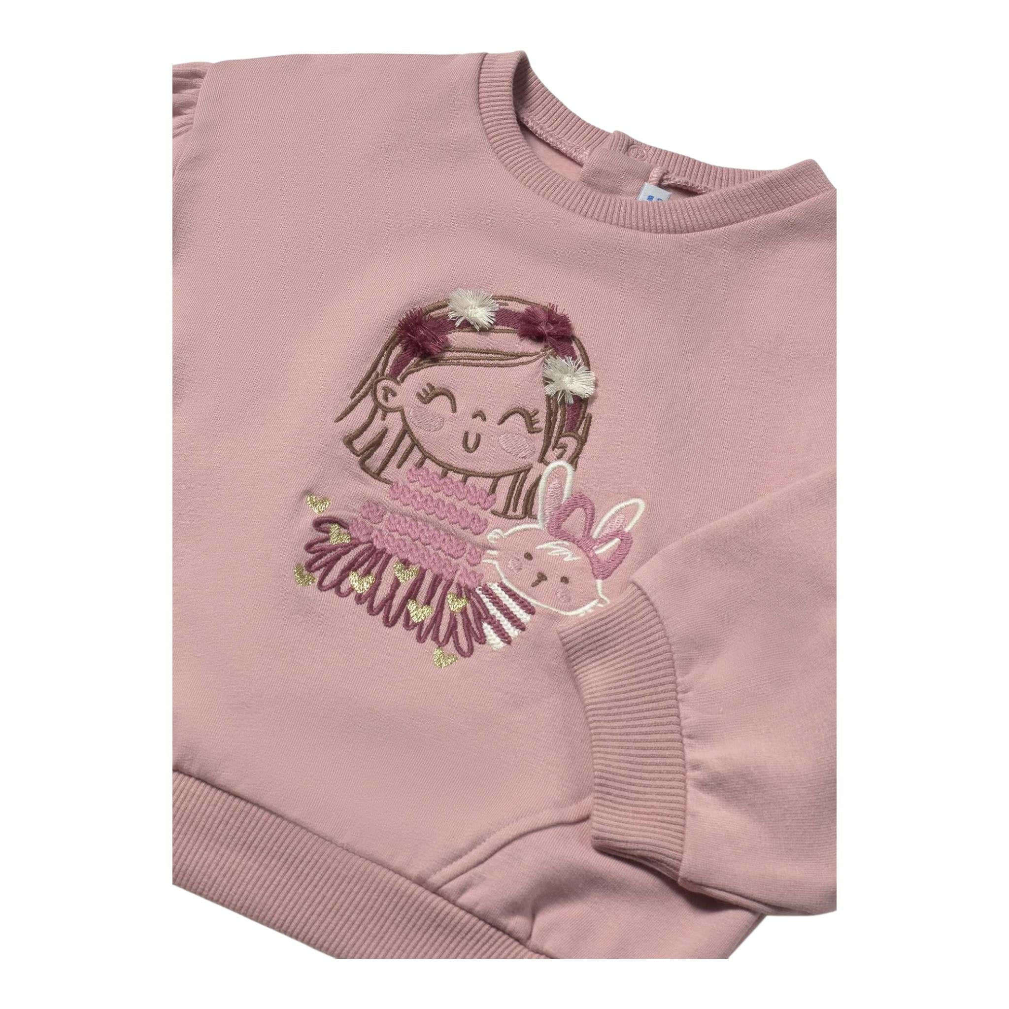 MAYORAL felpa girocollo tinta unita con stampa Rosa per Neonata 247613 ROSA MAYORAL