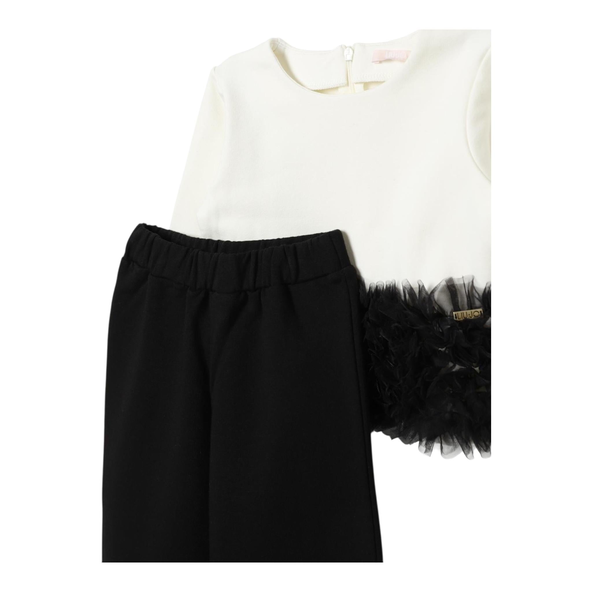 LIU JO completo 2pz felpa-pantalone bicolore Bianco/nero per Bambina KF4111F0939 BIANCO/NERO LIU JO