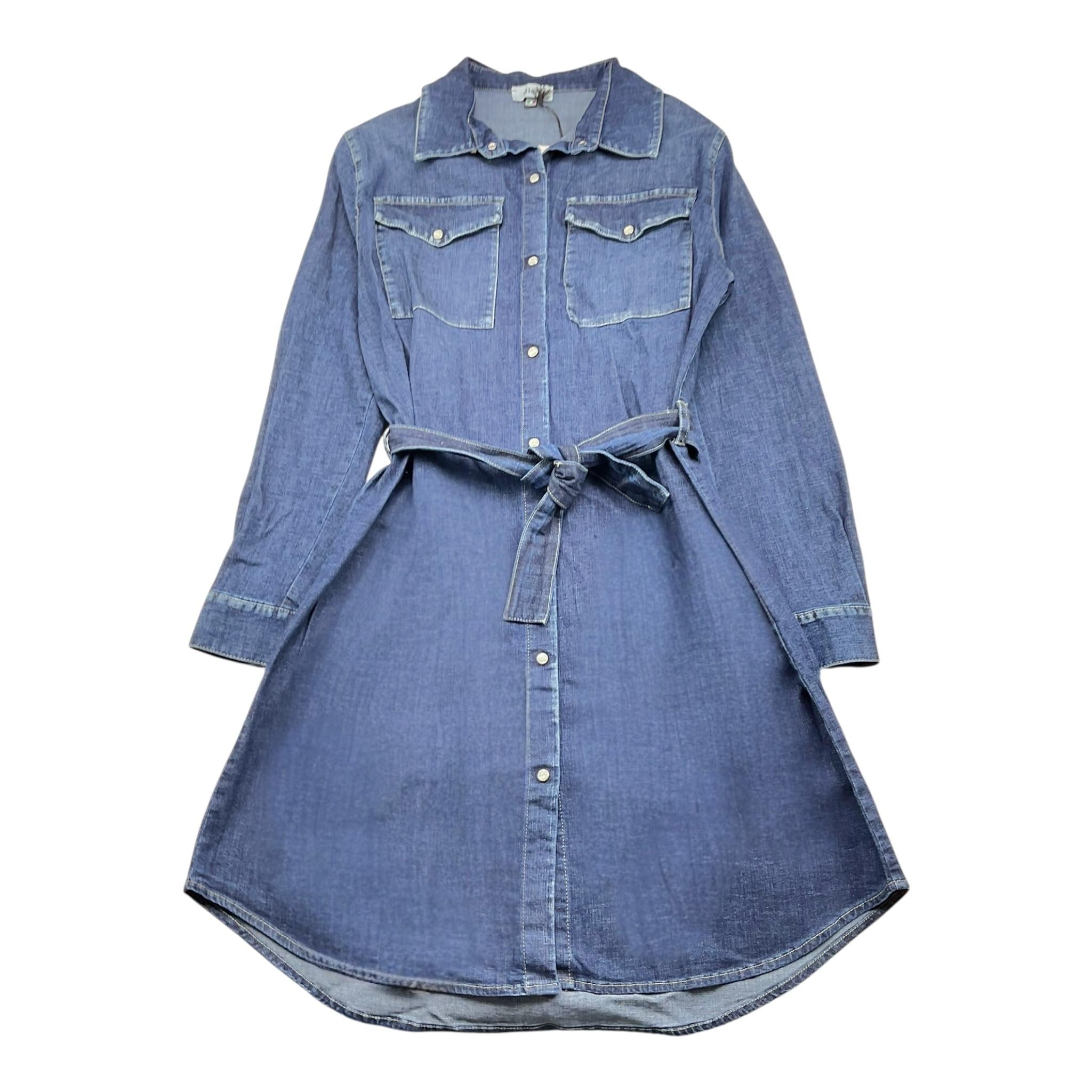 DIXIE abito in denim tinta unita con cintura Blu per Bambina AB52010G67 BLU DIXIE