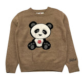 SAINT BARTH maglia tinta unita con stampa Sabbia per Bambina TRUDIPANDA SABBIA SAINT BARTH