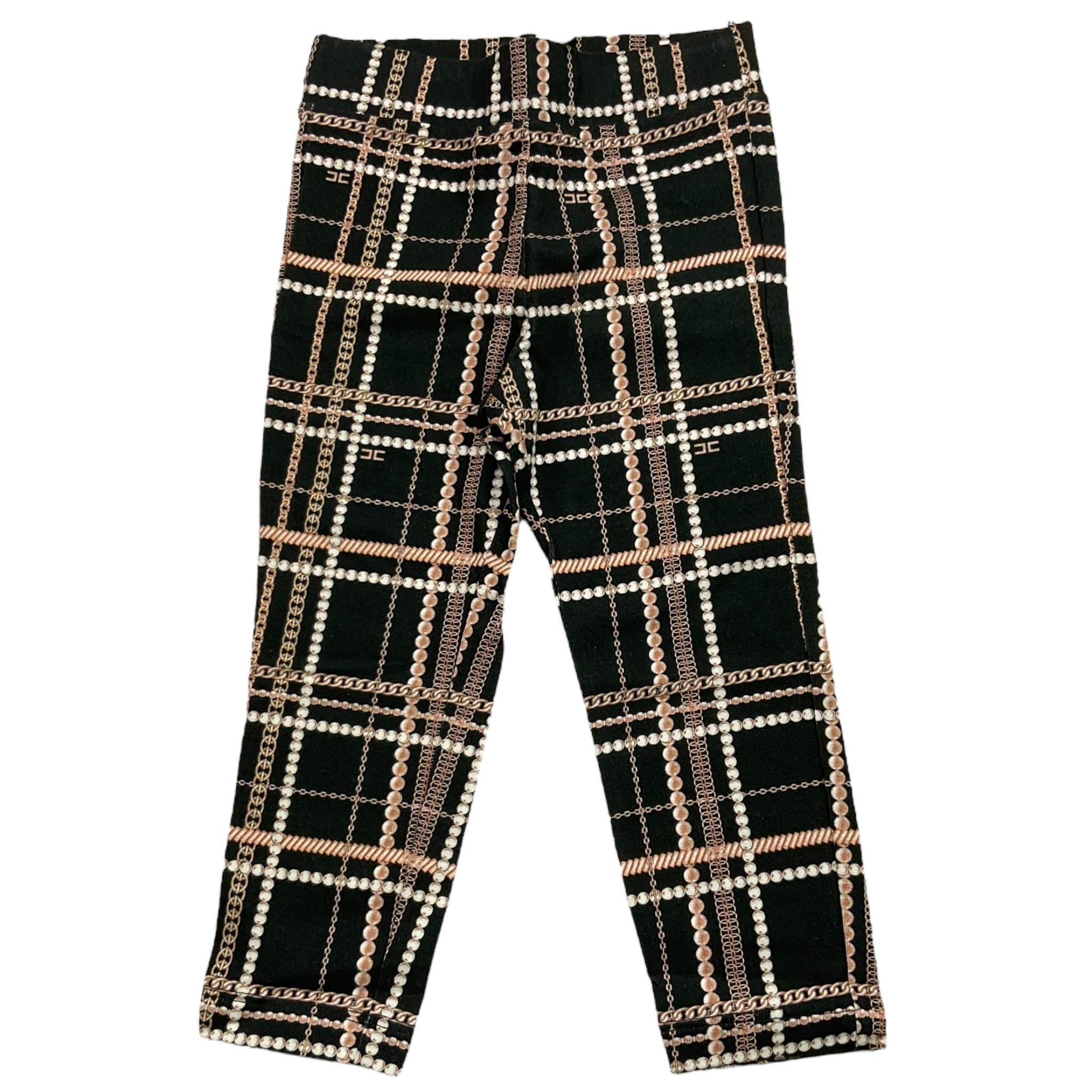 ELISABETTA FRANCHI leggins tinta unita con fantasia Nero per Bambina EFPA133 NERO ELISABETTA FRANCHI