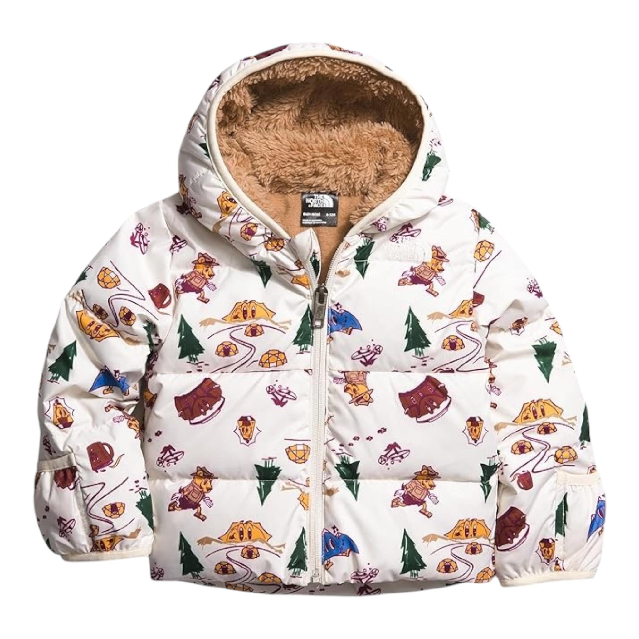 THE NORTH FACE giubbino tinta unita con cappuccio e fantasia Panna per Neonato NF0A7UMKOOZ PANNA THE NORTH FACE