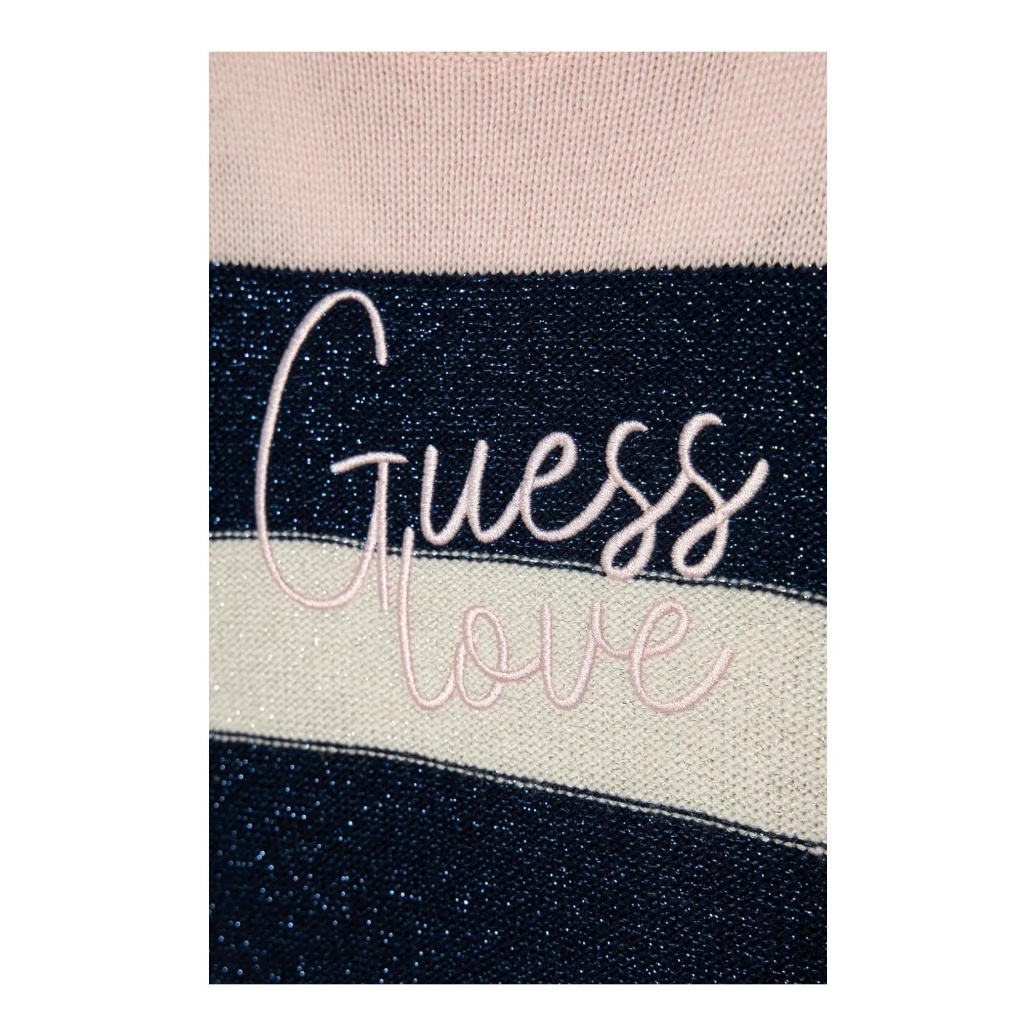 GUESS abito girocollo tinta unita con fantasia Rosa per Bambina K4BK03Z2V70 ROSA GUESS