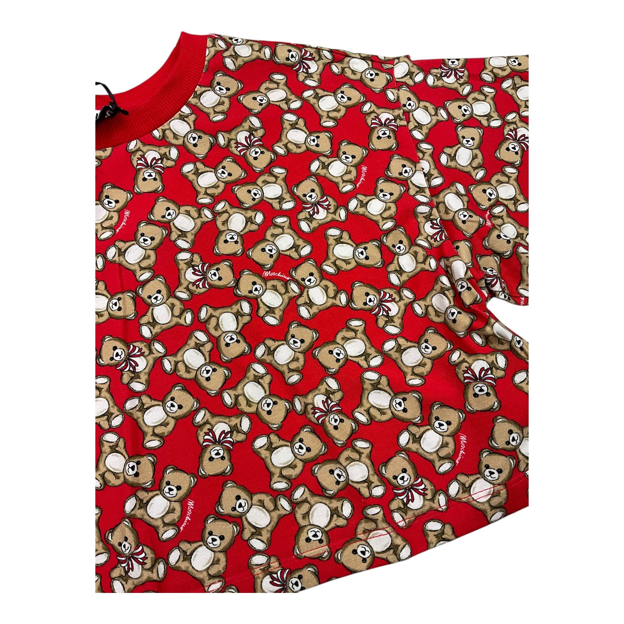 MOSCHINO t-shirt tinta unita modello crop con stampa Rosso per Bambina HBM062 ROSSO MOSCHINO
