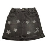 LIU JO gonna in denim tinta unita cn elastico in vita e brillantini Nero per Bambina KF4080 NERO LIU JO