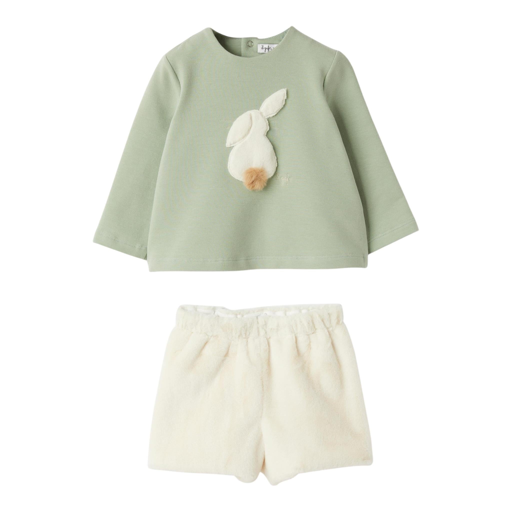 IL GUFO completo 2 pezzi felpa-culotte Verde per Neonato A24DP502M0100 VERDE IL GUFO