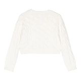 LIU JO maglia girocollo tinta unita con trecce Bianco per Bambina GF4214X BIANCO LIU JO