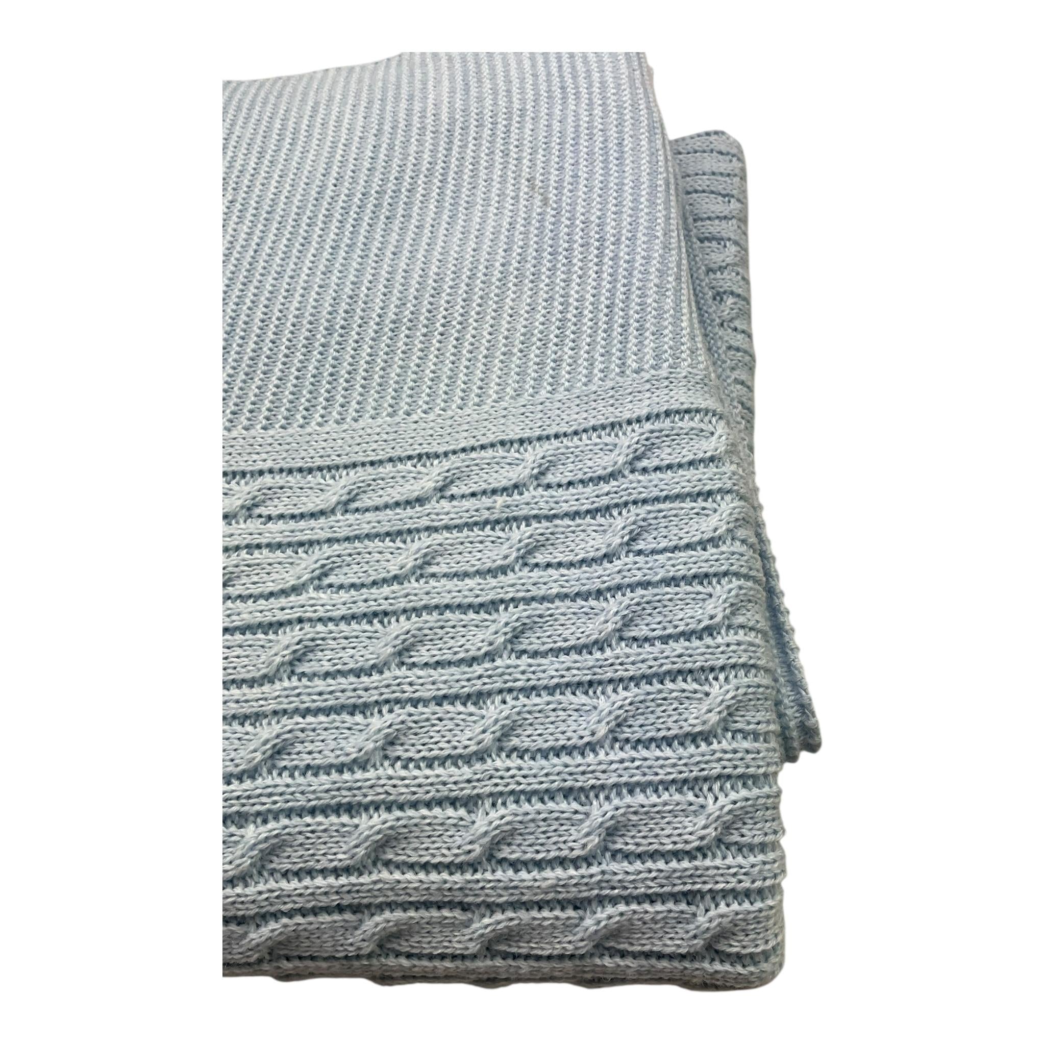 MAC ILUSIO'N coperta tinta unita con ricami Azzurro per Neonato TO77 AZZURRO MAC ILUSIO'N