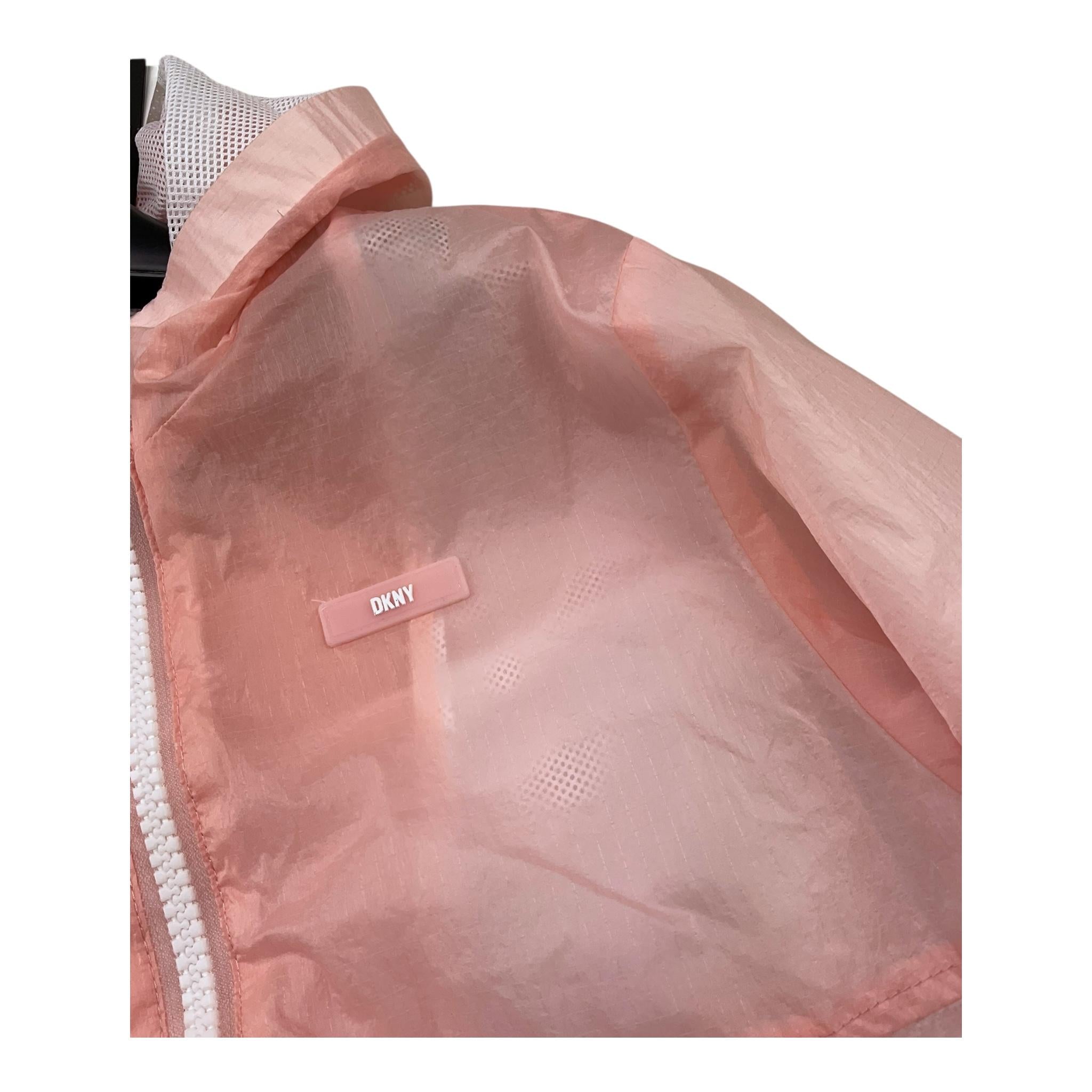 DKNY giubbino tinta unita con logo Rosa per Bambina D60041 ROSA DKNY