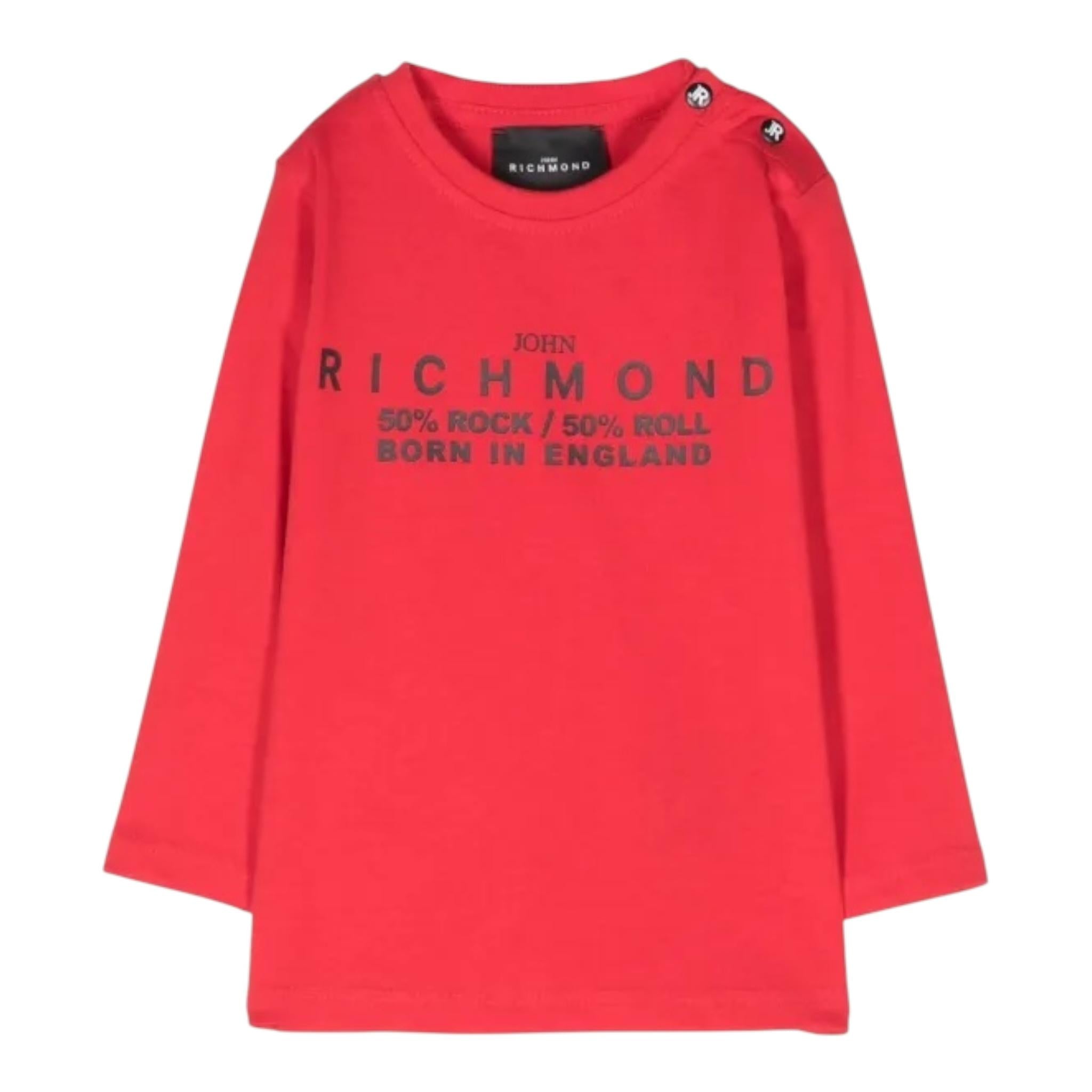 JOHN RICHMOND shirt girocollo tinta unita con stampa Rosso per Neonato RIA24034TS ROSSO JOHN RICHMOND
