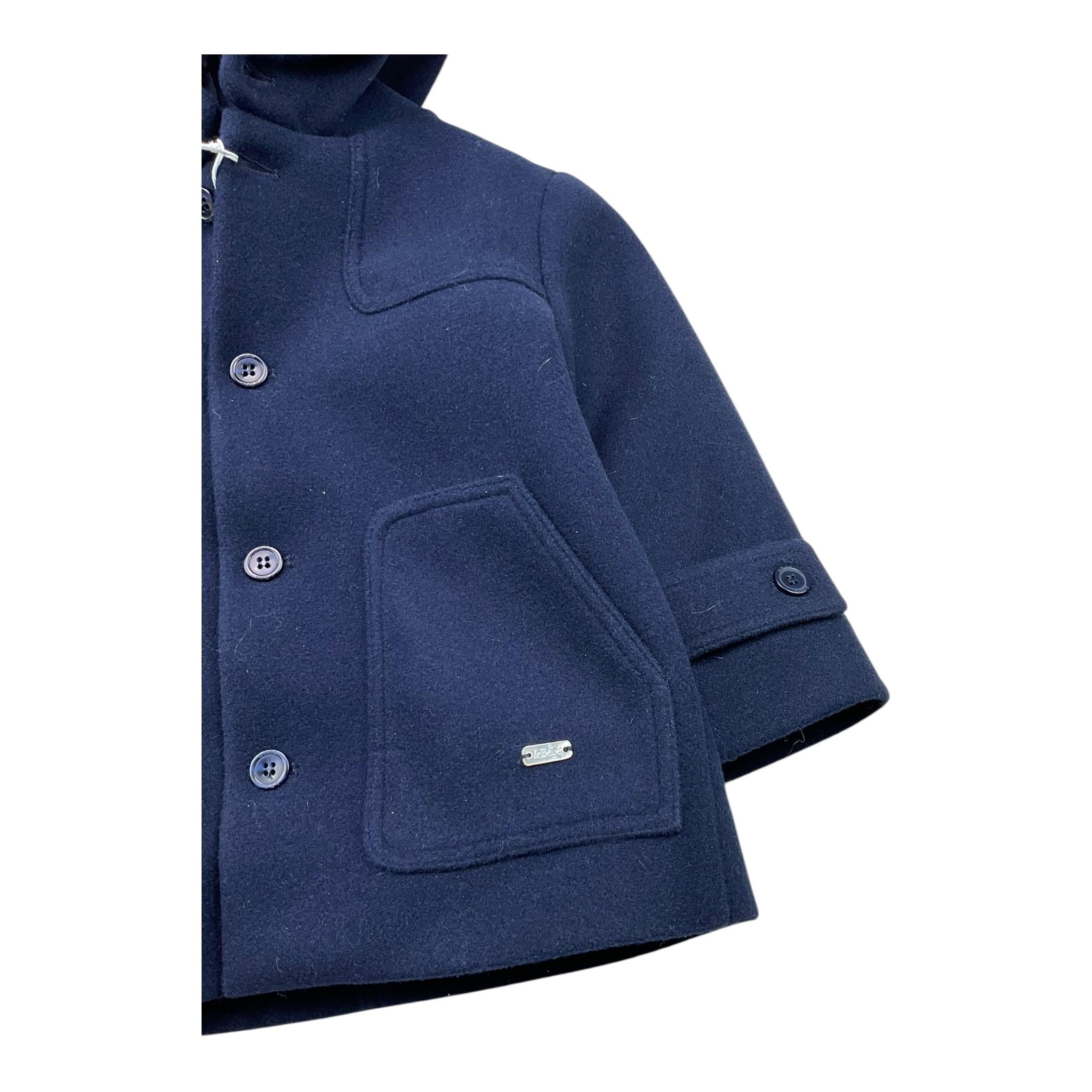 LE BEBE' cappotto tinta unita con cappuccio Blu per Neonato LBB5173 BLU LE BEBE'
