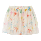 STELLA McCARTNEY gonna tinta unita in tulle con stampa Bianco per Bambina TV7B01 BIANCO STELLA McCARTNEY