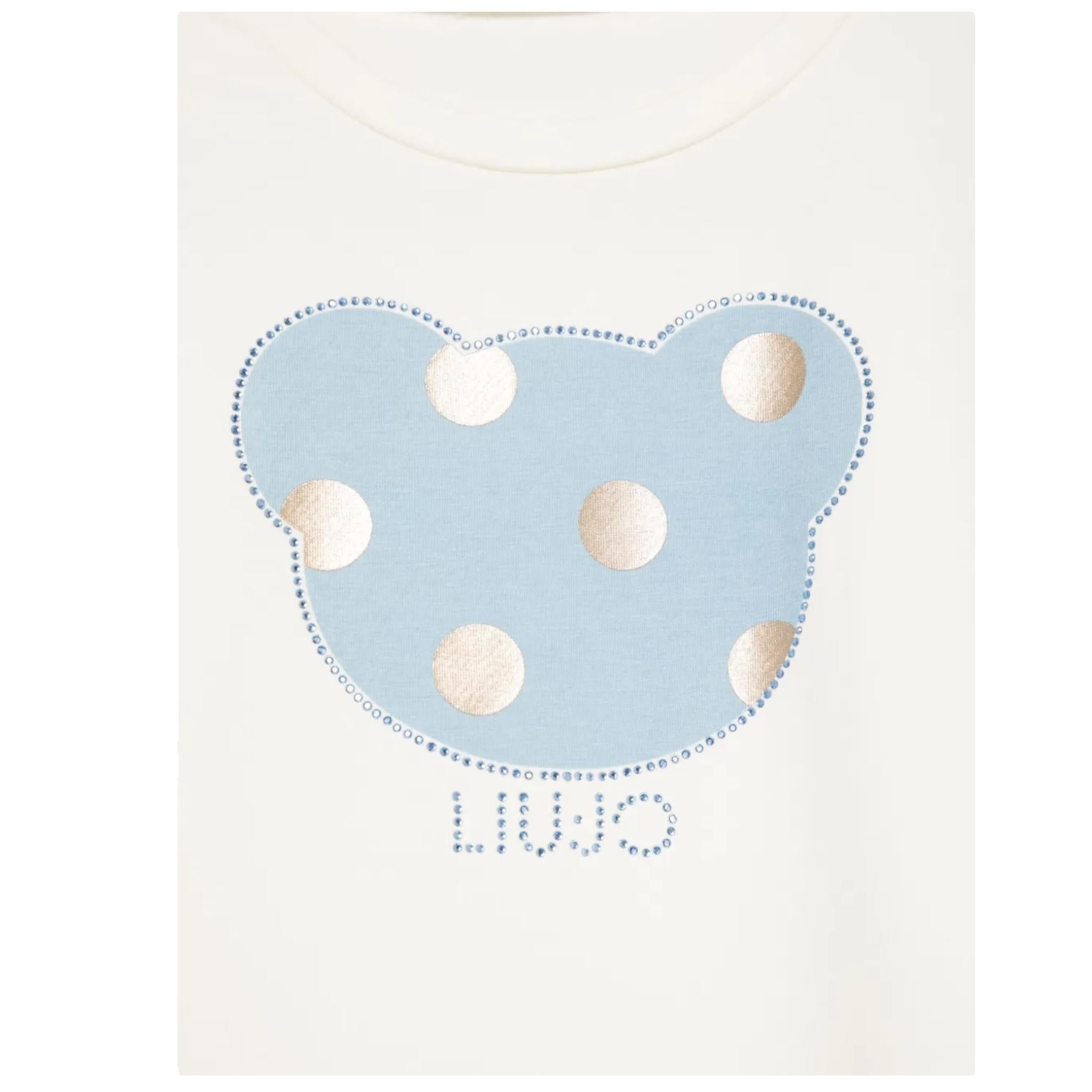 LIU JO shirt girocollo tinta unita con stampa in contrasto Panna per Neonata KF4067NX PANNA LIU JO
