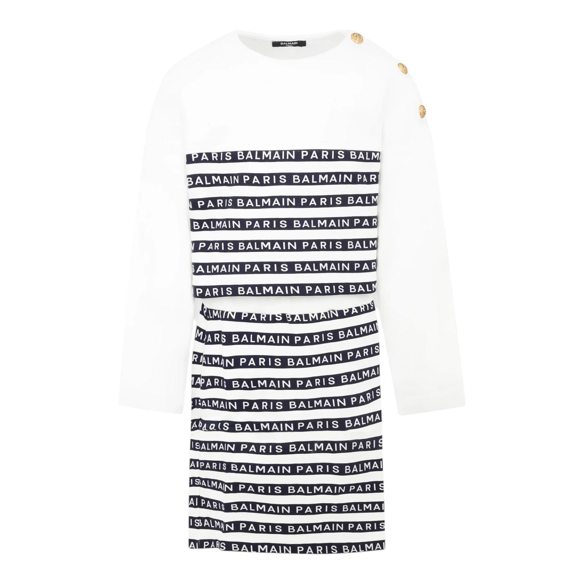 BALMAIN completo 2pz felpa-gonna Bianco per Bambina BU3B20 BIANCO BALMAIN