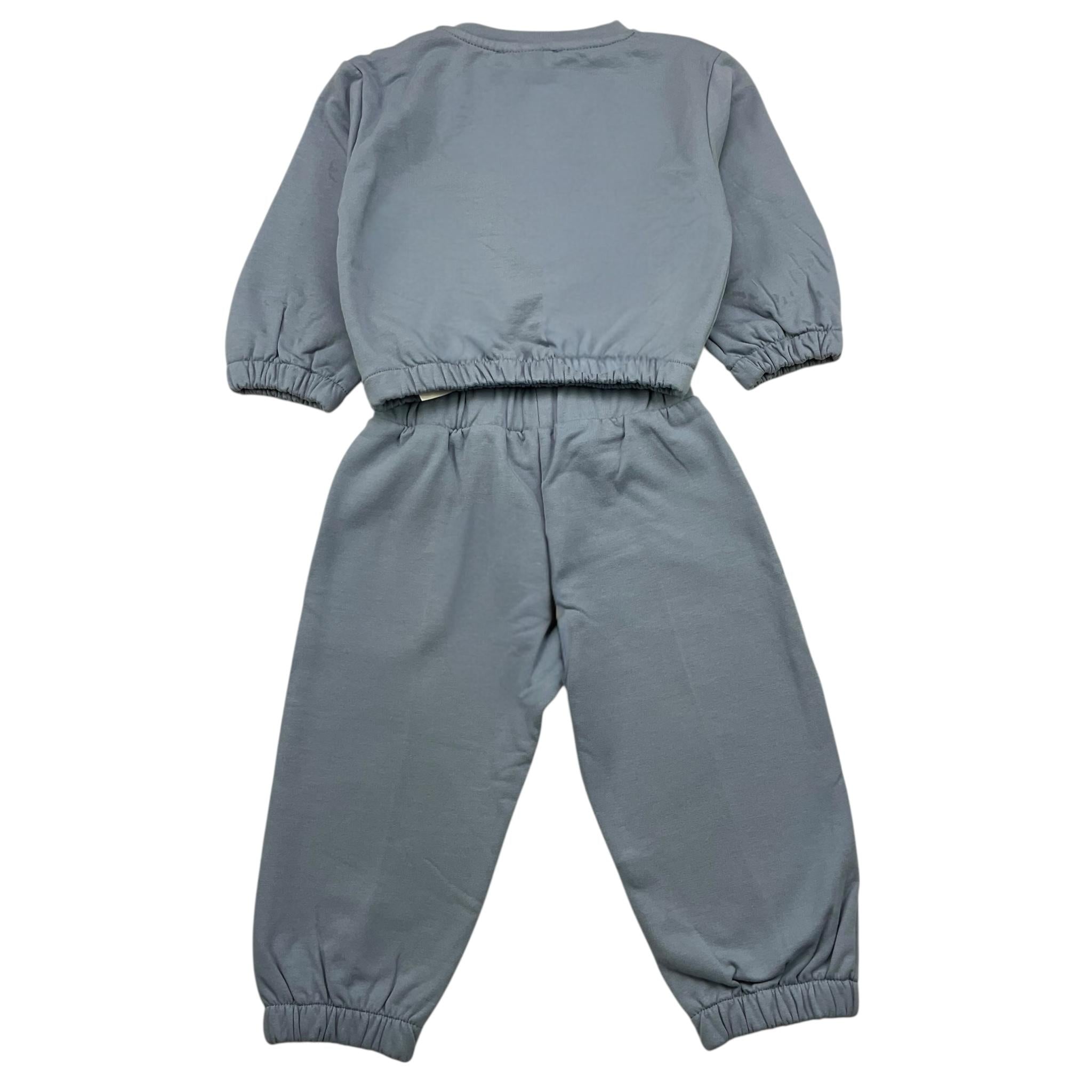PLEASE completo 2 pezzi felpa-pantalone tinta unita Azzurro per Neonata KT25042G65 AZZURRO PLEASE