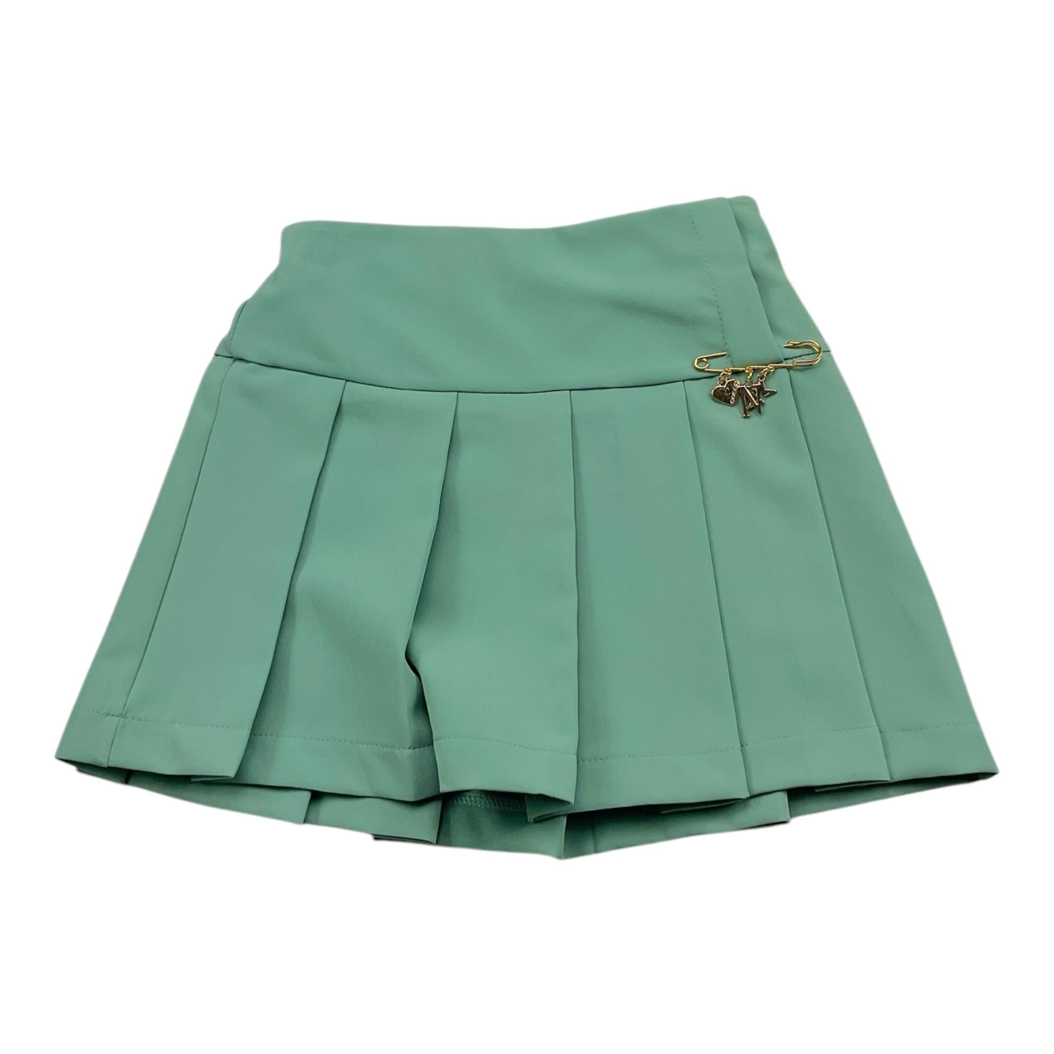NAIDA gonna tinta unita con applicazione Verde per Bambina NAG157 VERDE NAIDA