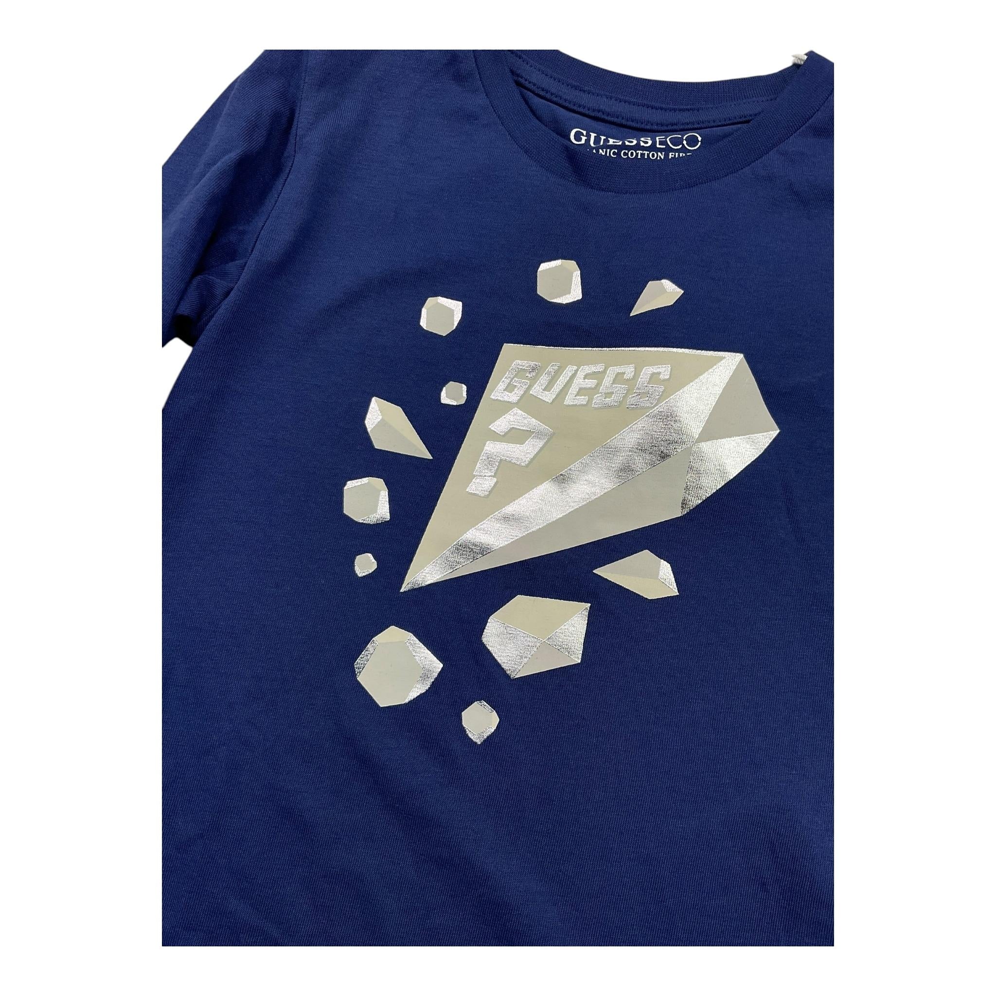 GUESS shirt girocollo tinta unita con stampa in contrasto Blu per Neonata N4BI12I3Z14N BLU GUESS