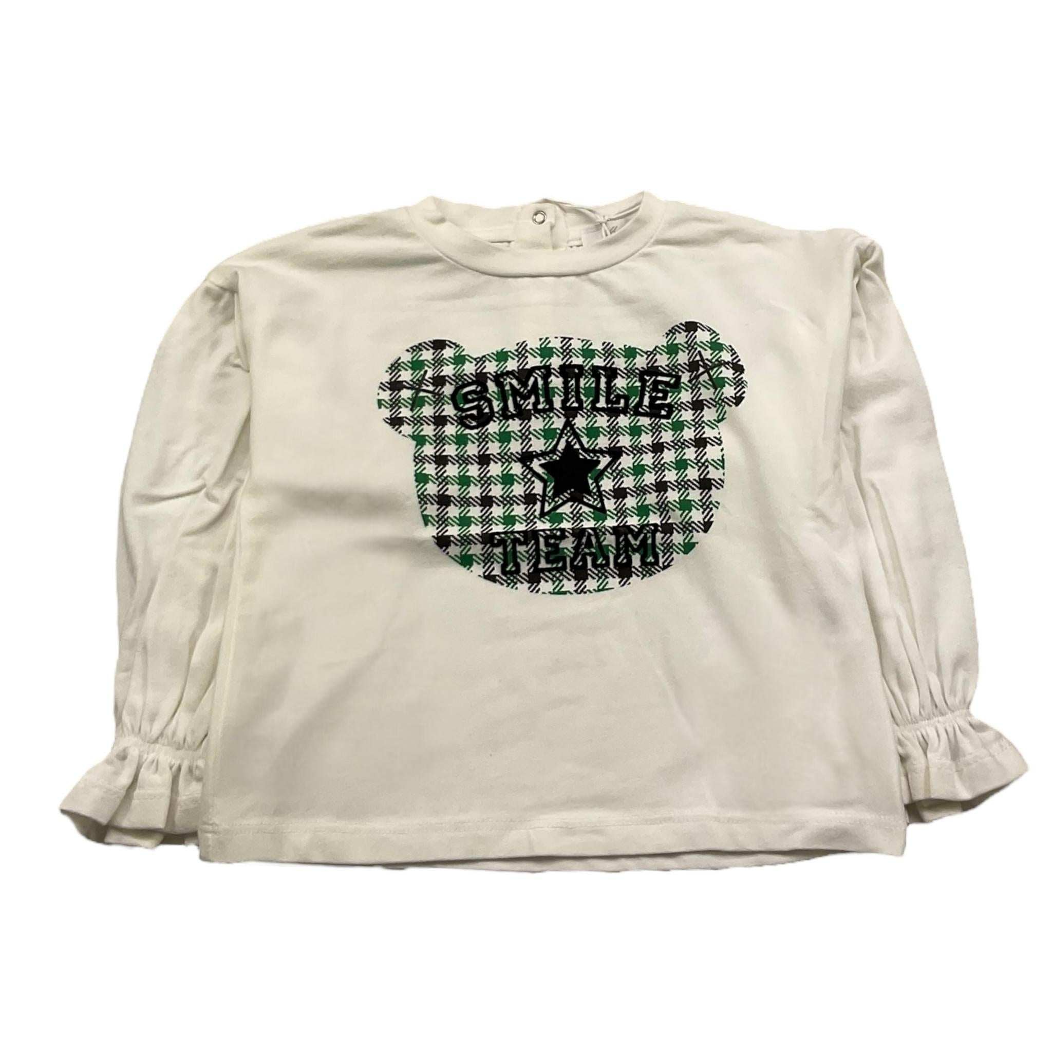 M+E' shirt girocollo tinta unita con stampa in contrasto Panna per Neonata UE0467 PANNA M+E'