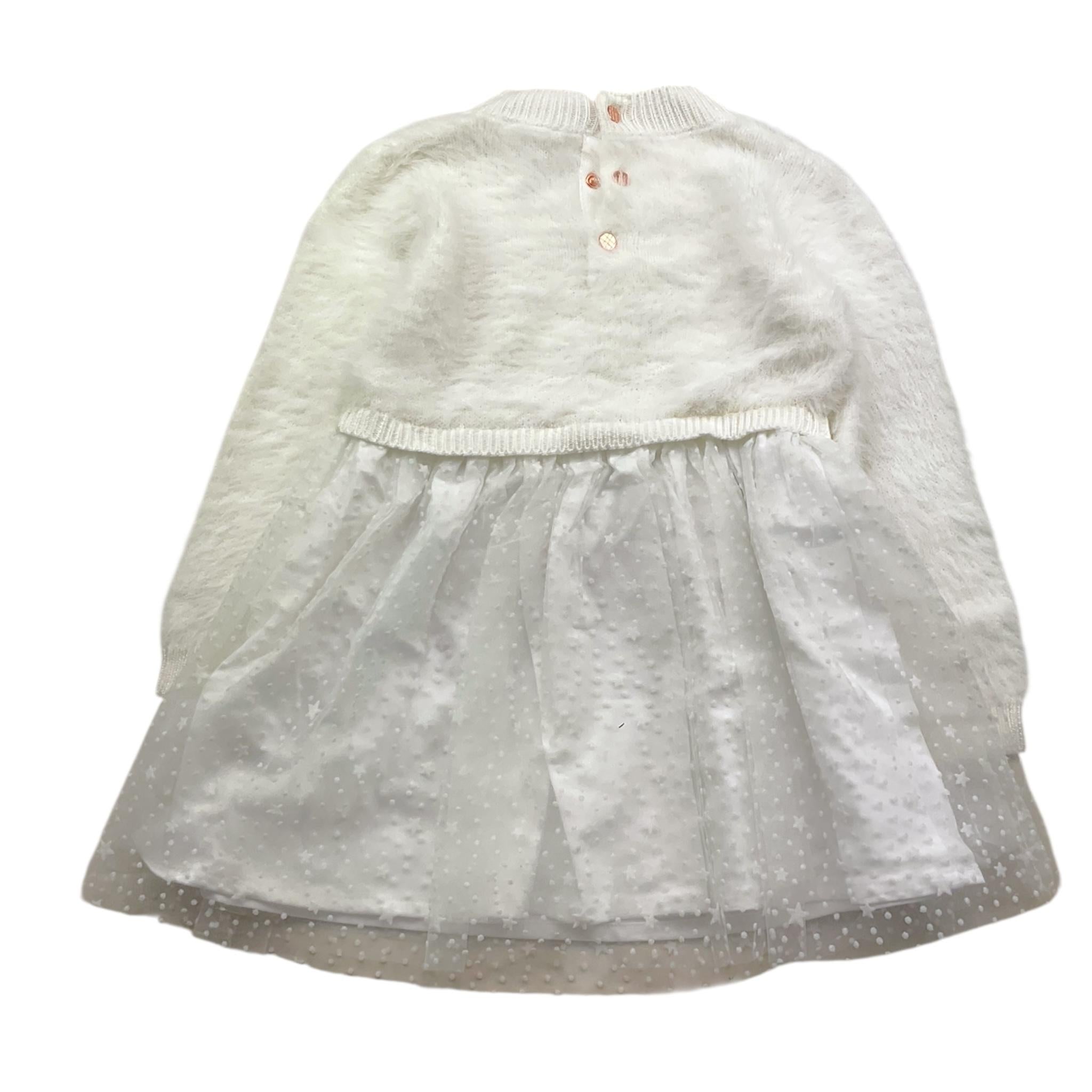 CARRE'MENT BEAU abito tinta unita con tulle Bianco per Bambina Y30197 BIANCO CARRE'MENT BEAU